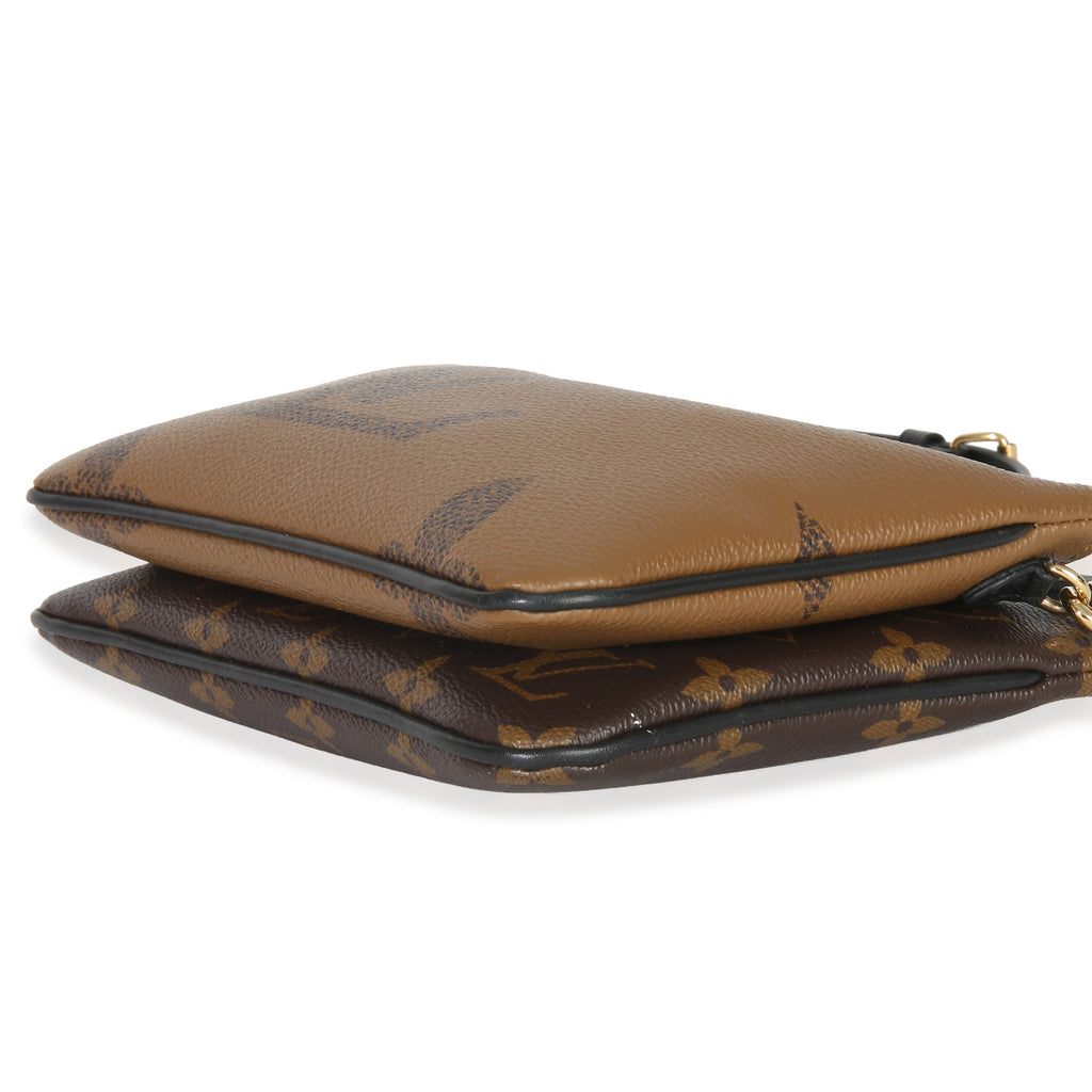 Reverse Monogram Giant Canvas Double Zip Pochette