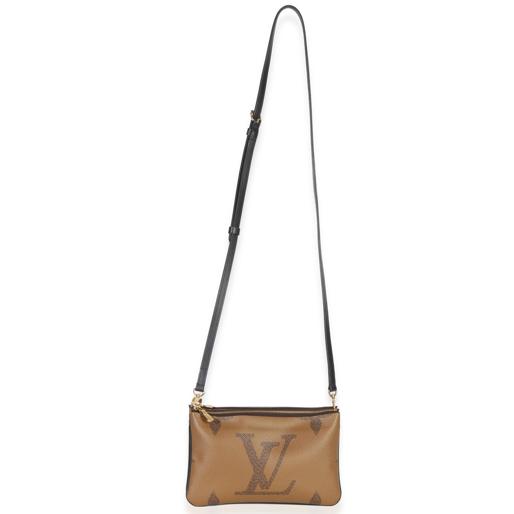 Reverse Monogram Giant Canvas Double Zip Pochette