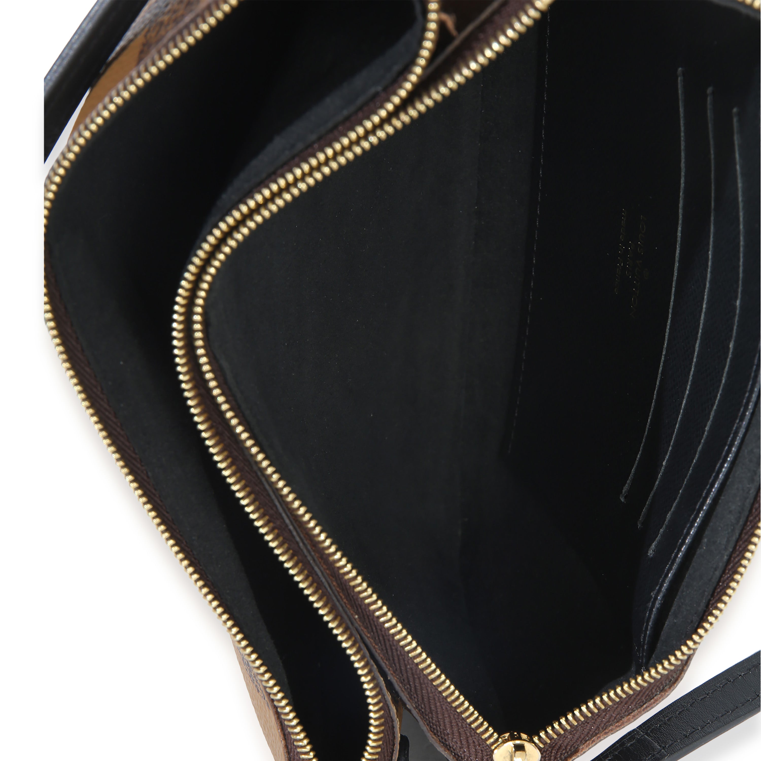 Reverse Monogram Giant Canvas Double Zip Pochette