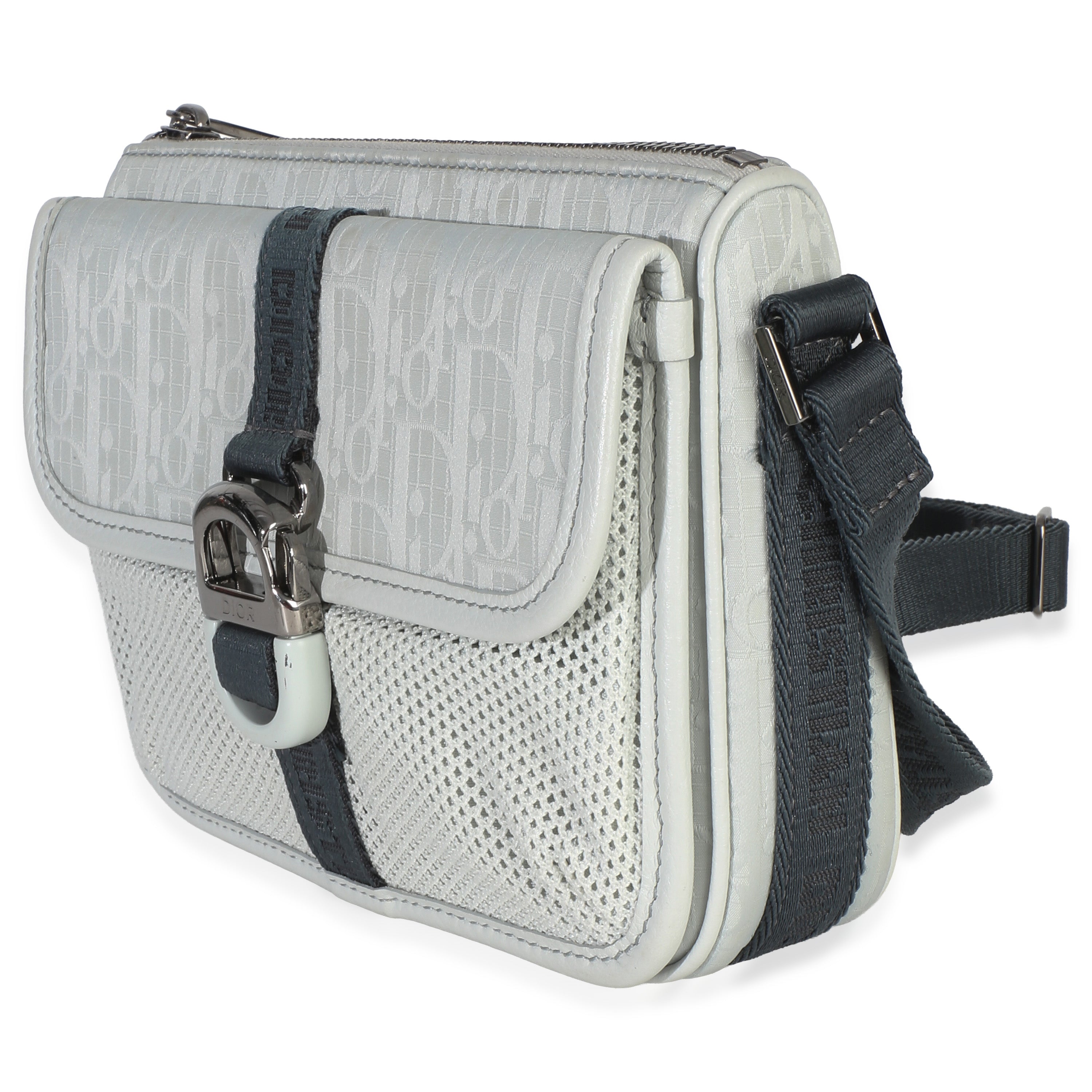 Light Blue Oblique Jacquard Dior 8 Pouch With Strap