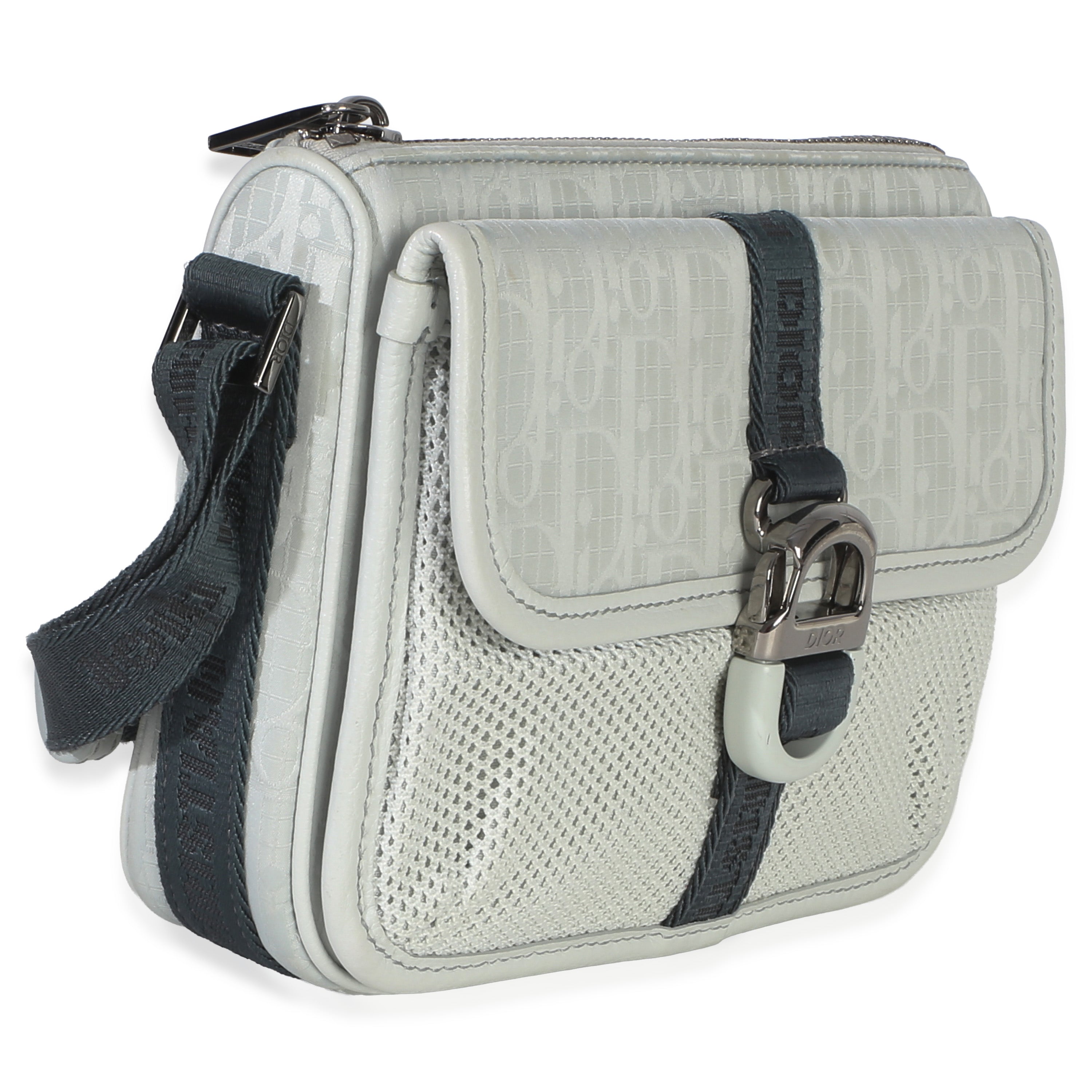 Light Blue Oblique Jacquard Dior 8 Pouch With Strap