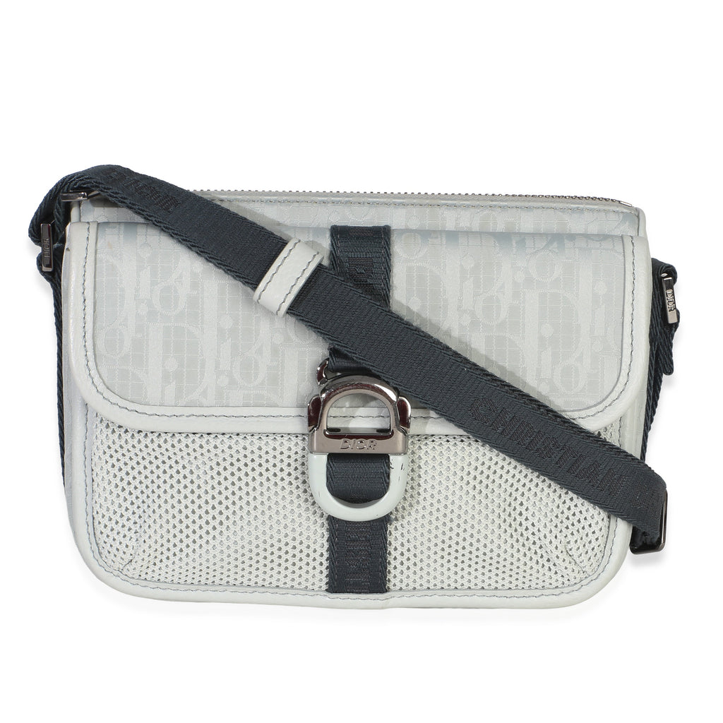 Light Blue Oblique Jacquard Dior 8 Pouch With Strap