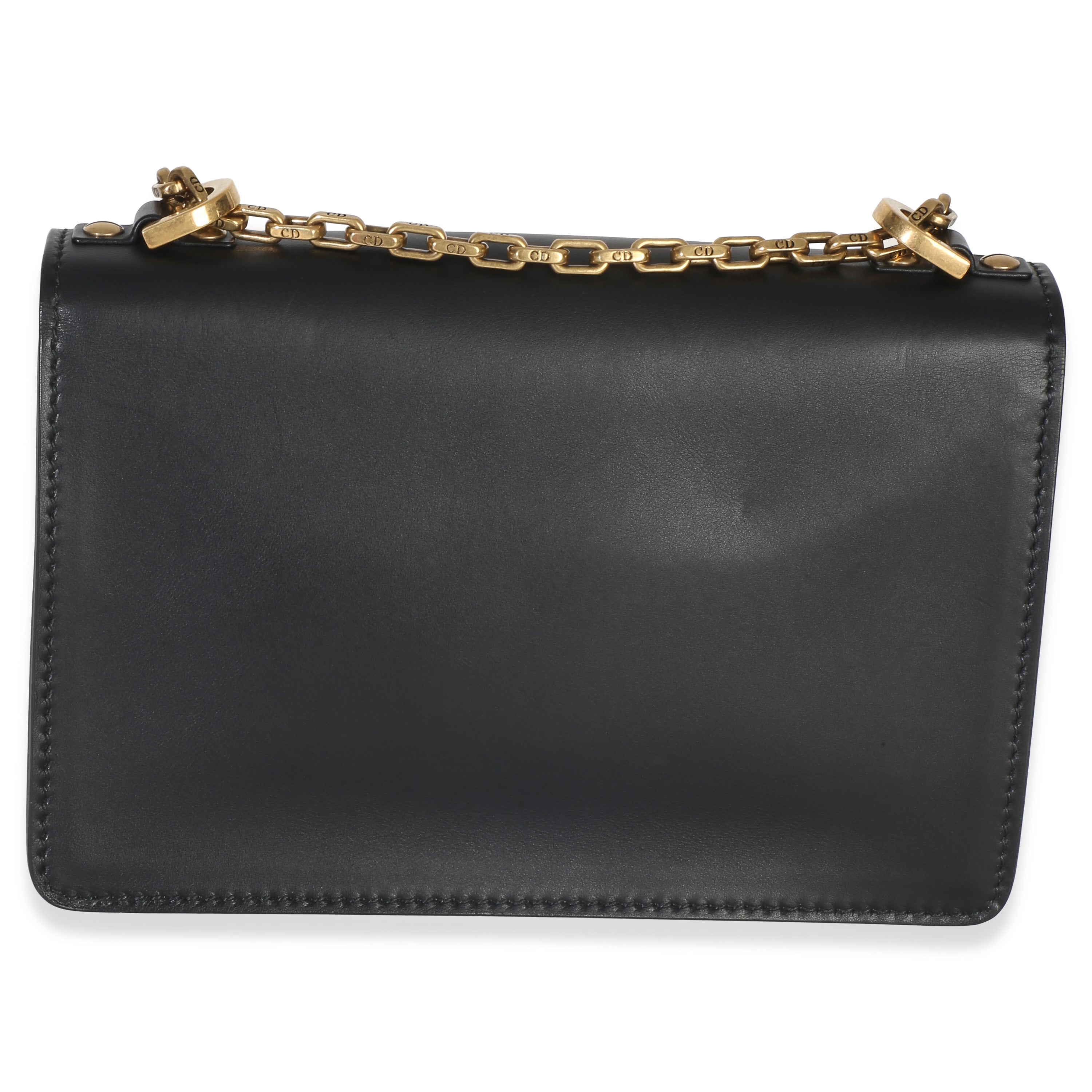 Black Smooth Calfskin JAdior Chain Flap Bag