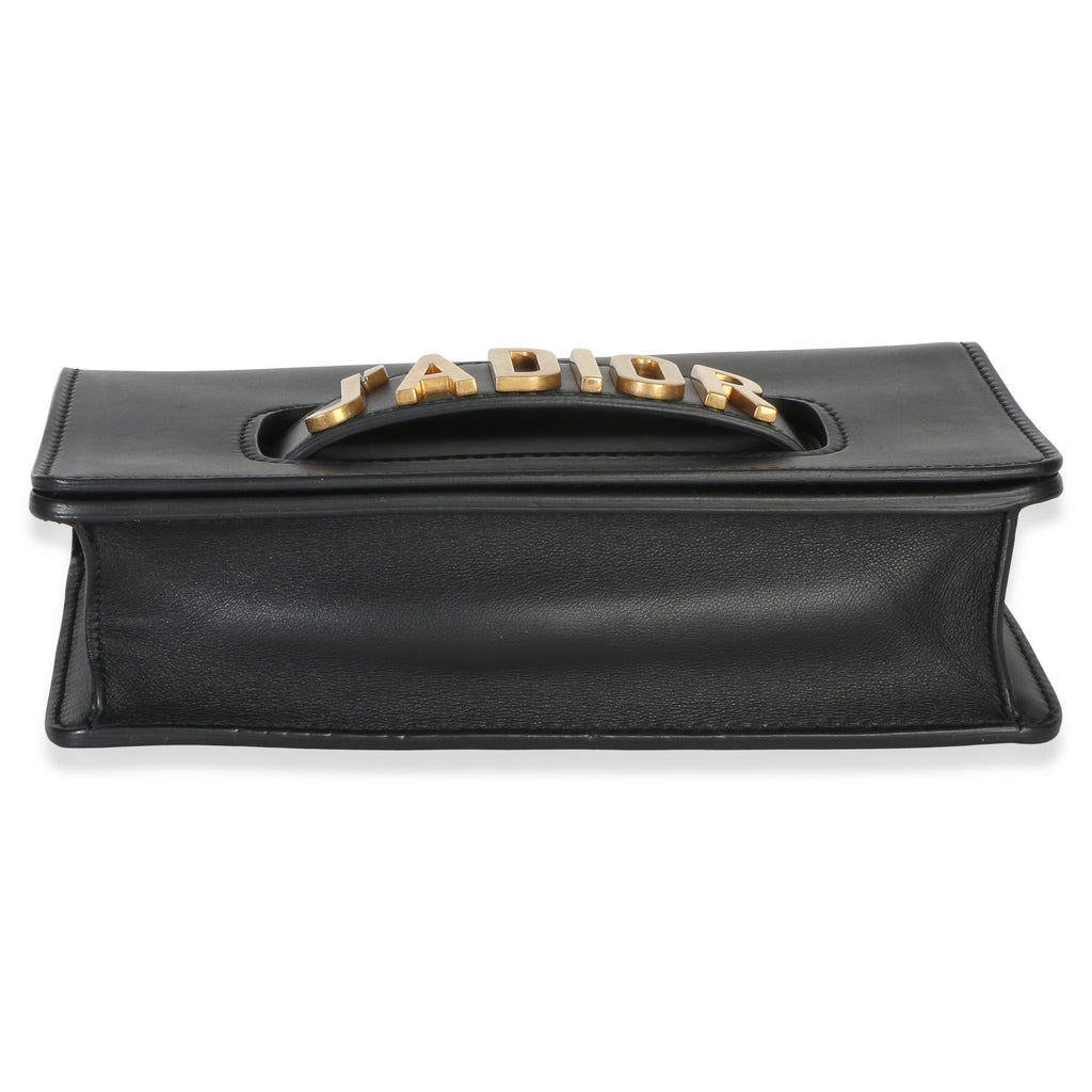 Black Smooth Calfskin JAdior Chain Flap Bag
