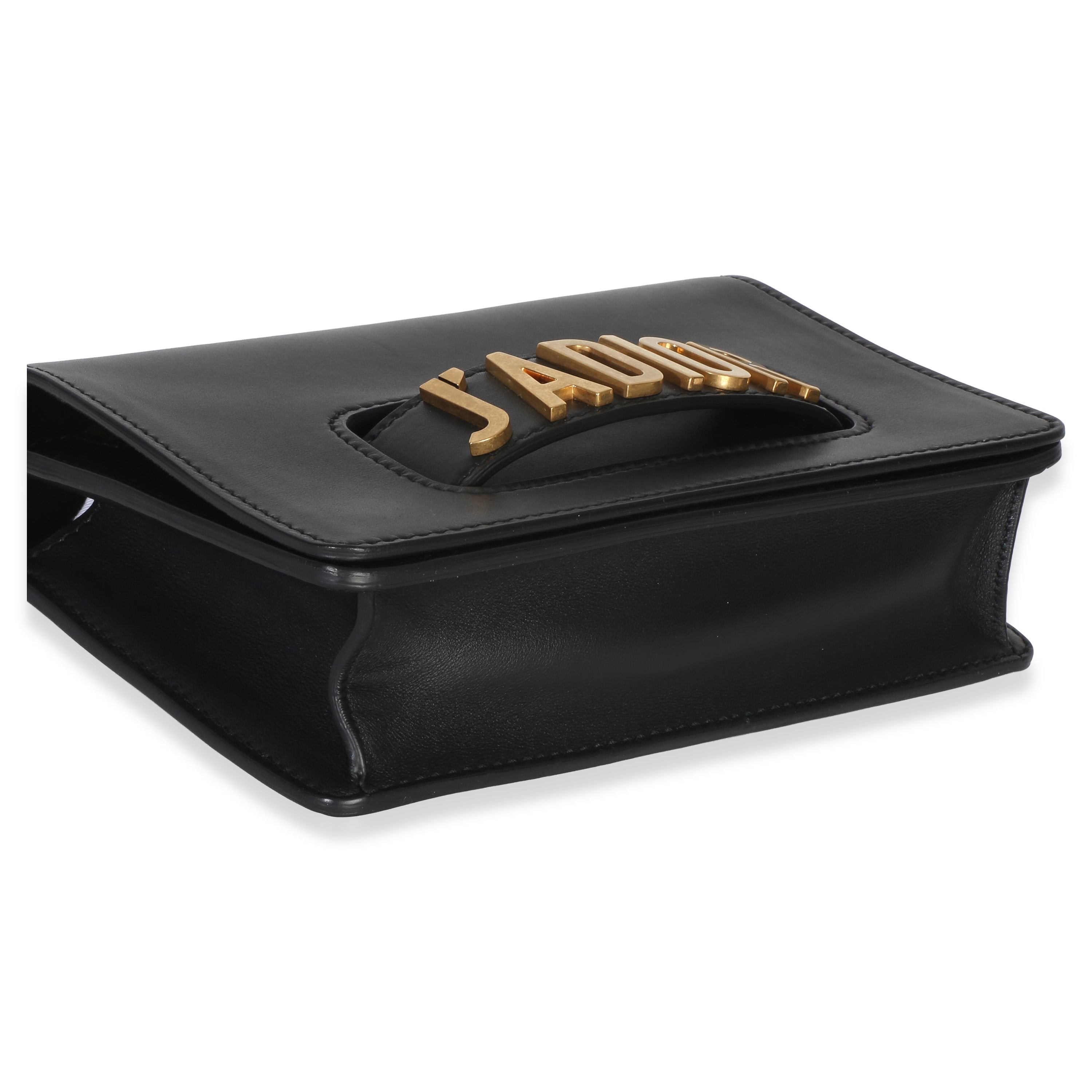 Black Smooth Calfskin JAdior Chain Flap Bag