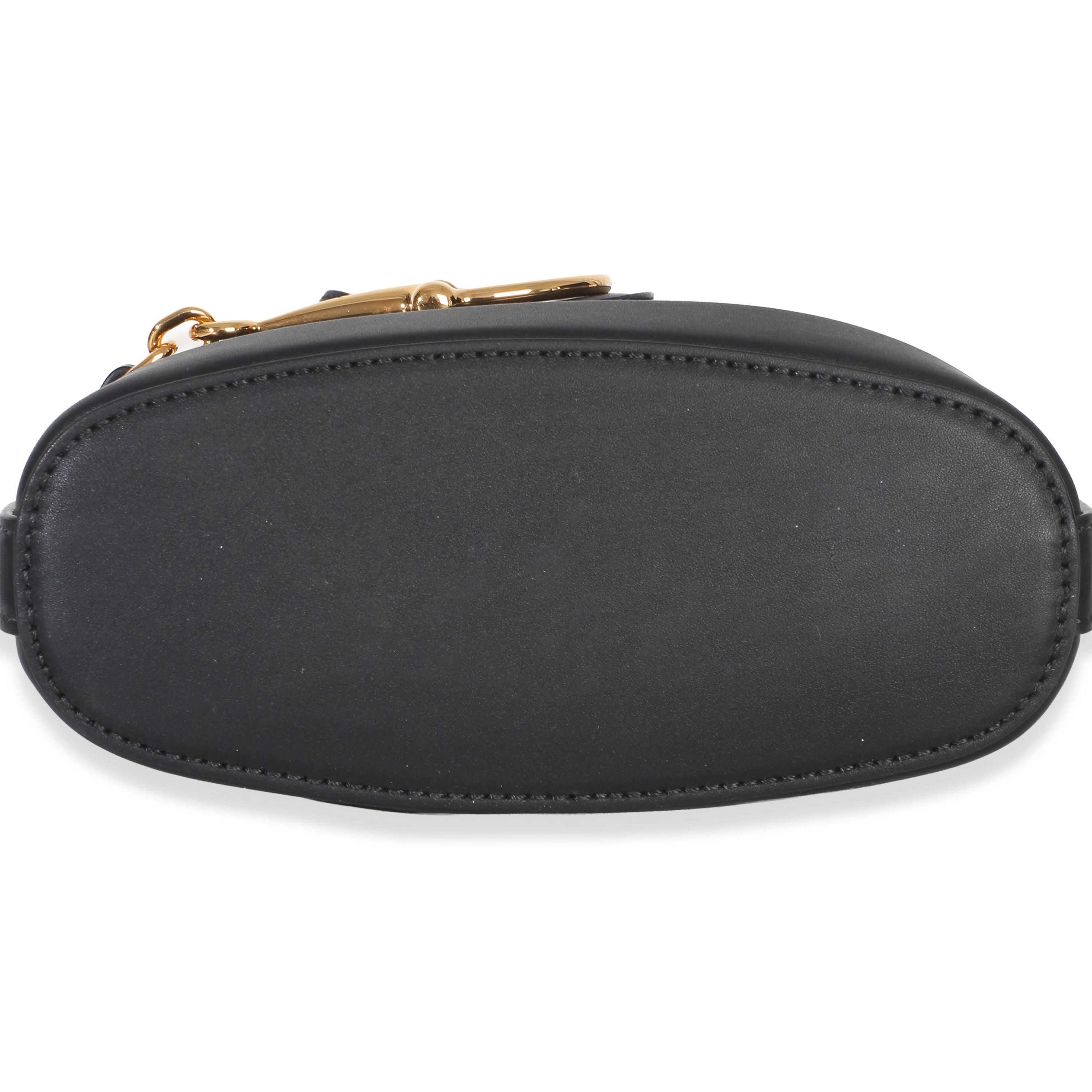 Black Smooth Calfskin Hasler Horsebit 73 Small Bucket Bag