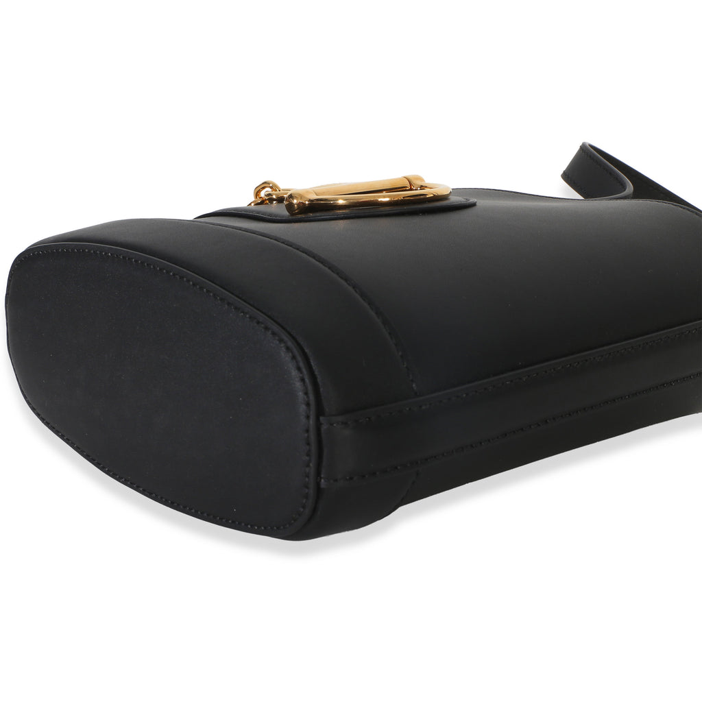 Black Smooth Calfskin Hasler Horsebit 73 Small Bucket Bag
