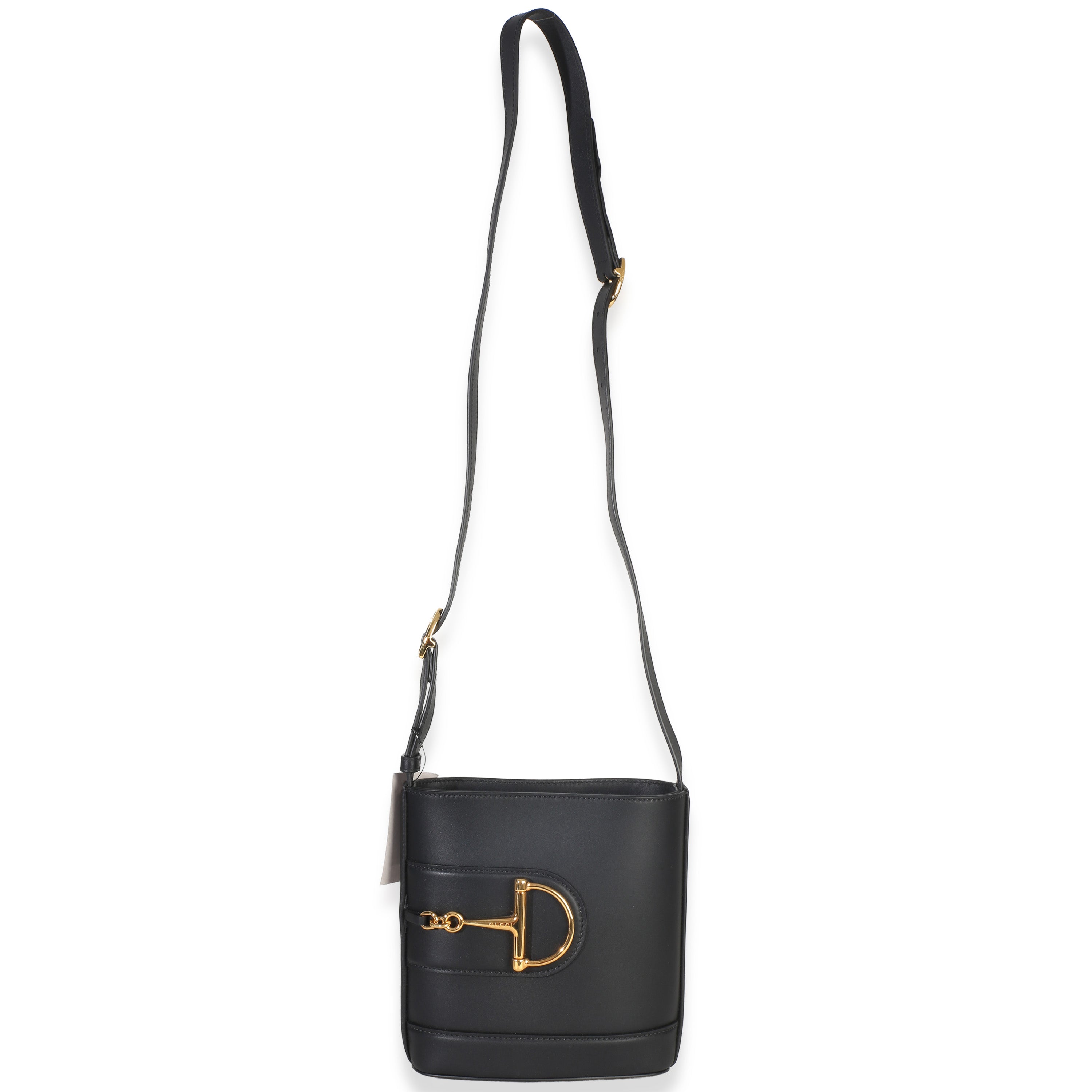 Black Smooth Calfskin Hasler Horsebit 73 Small Bucket Bag