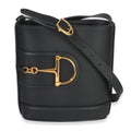 Black Smooth Calfskin Hasler Horsebit 73 Small Bucket Bag