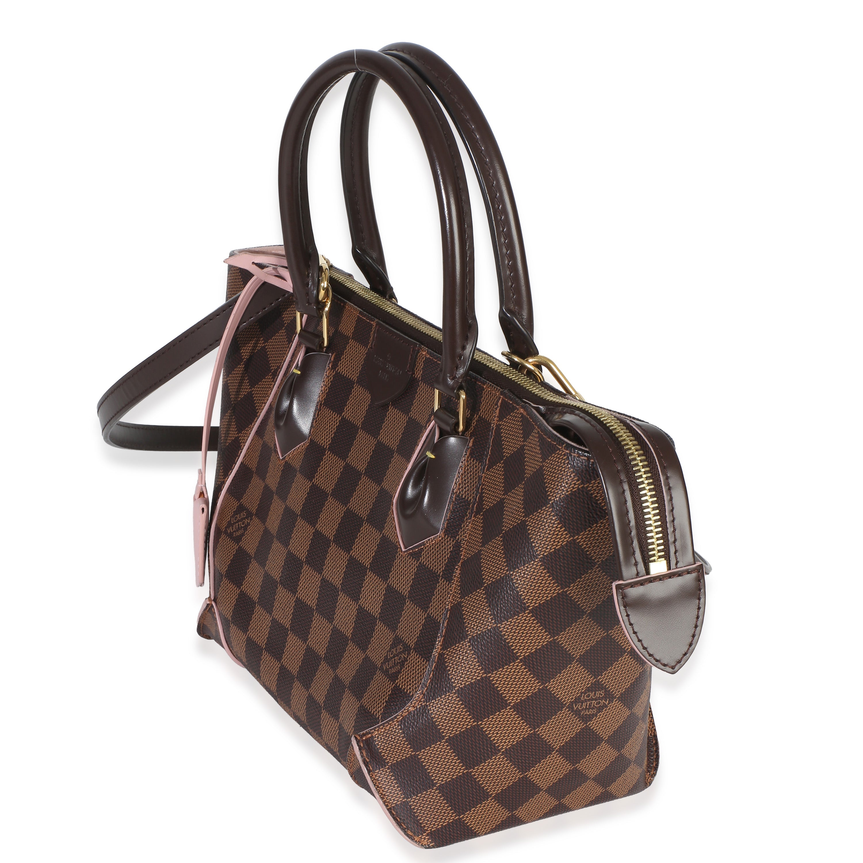 Rose Ballerine Damier Ebene Canvas Caissa PM Tote