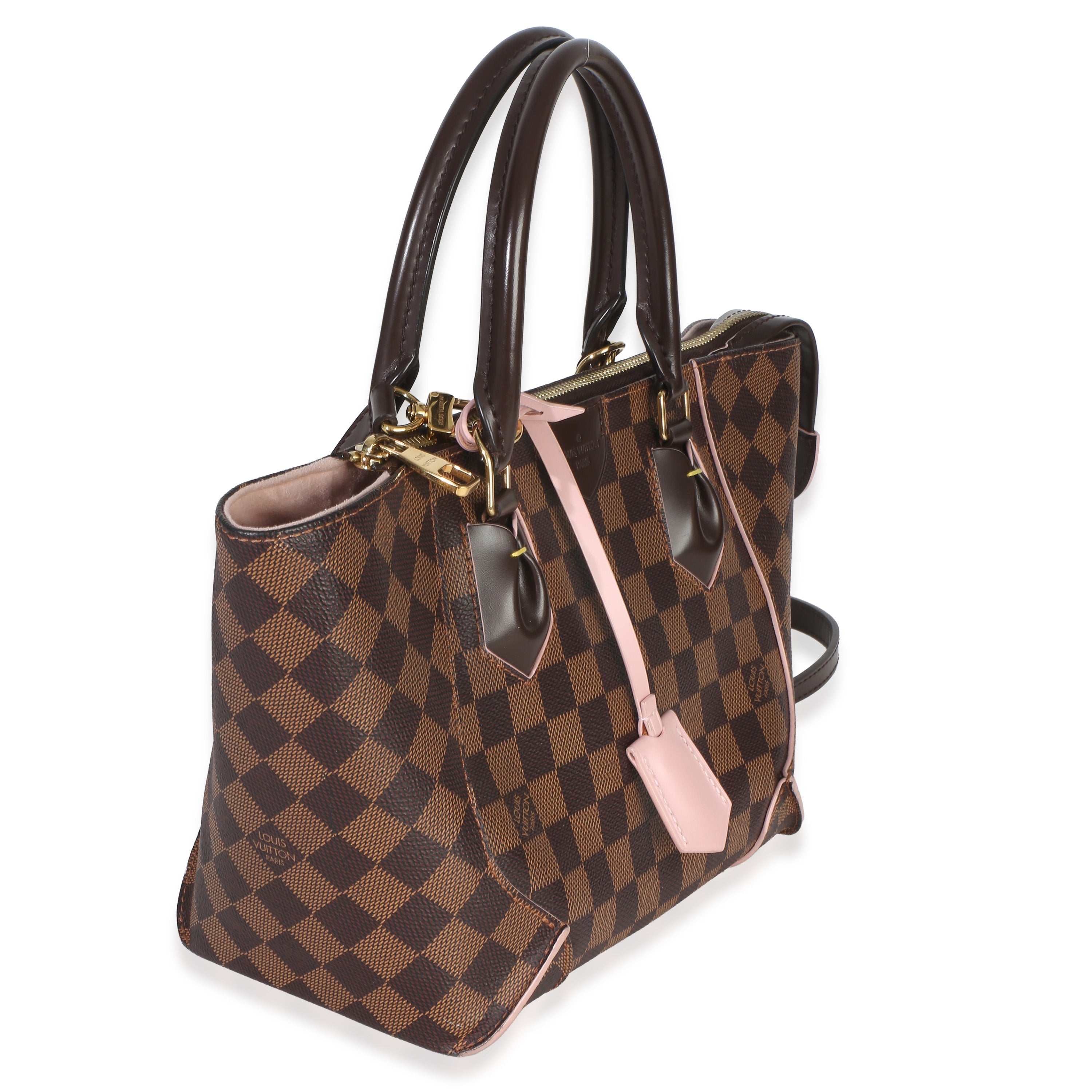 Rose Ballerine Damier Ebene Canvas Caissa PM Tote