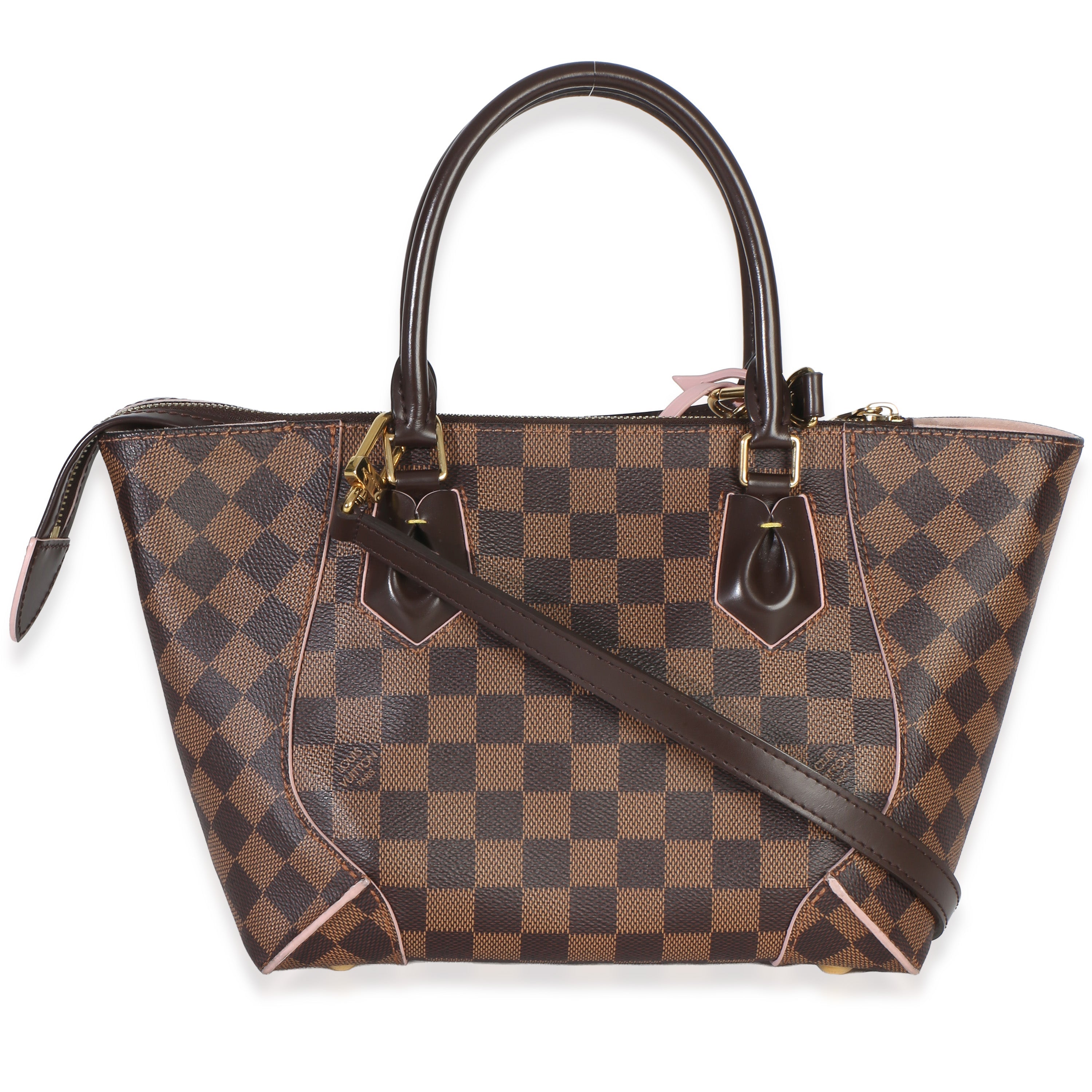 Rose Ballerine Damier Ebene Canvas Caissa PM Tote