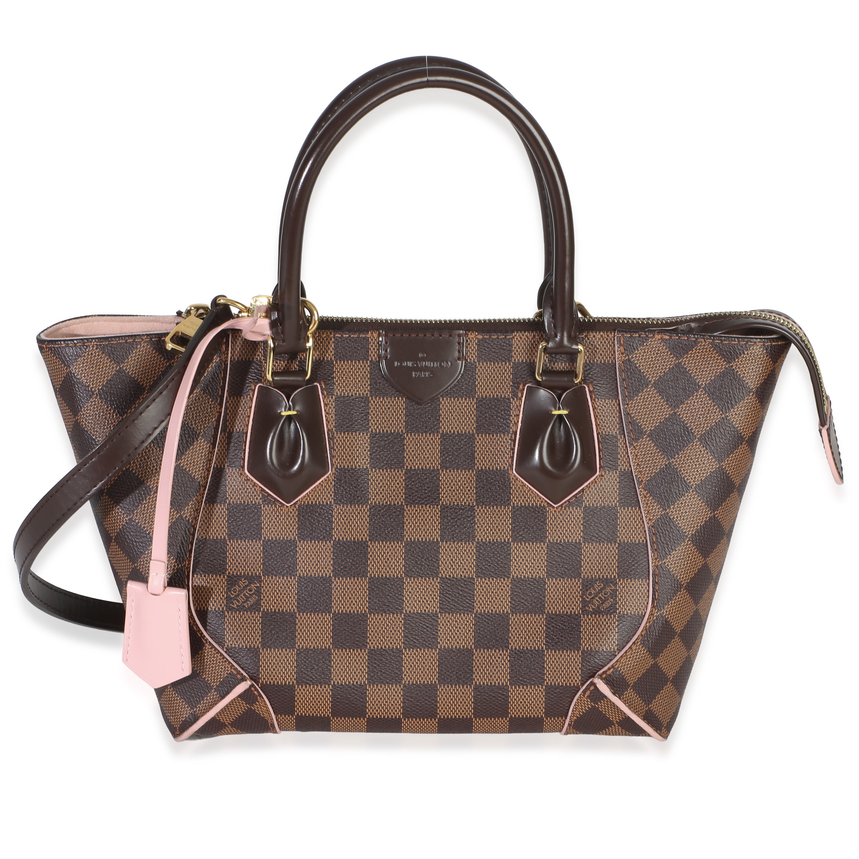 Rose Ballerine Damier Ebene Canvas Caissa PM Tote