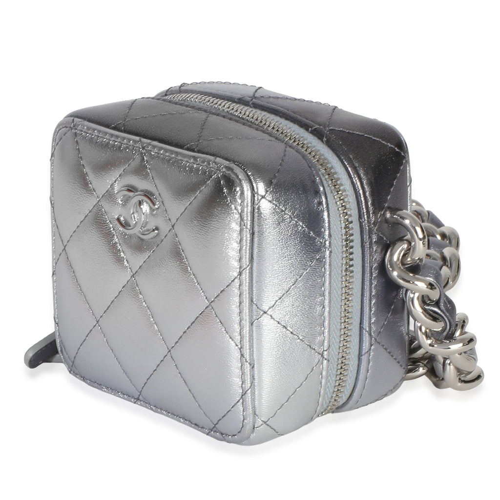 Metallic Quilted Lambskin Coco Punk Clutch With Chain