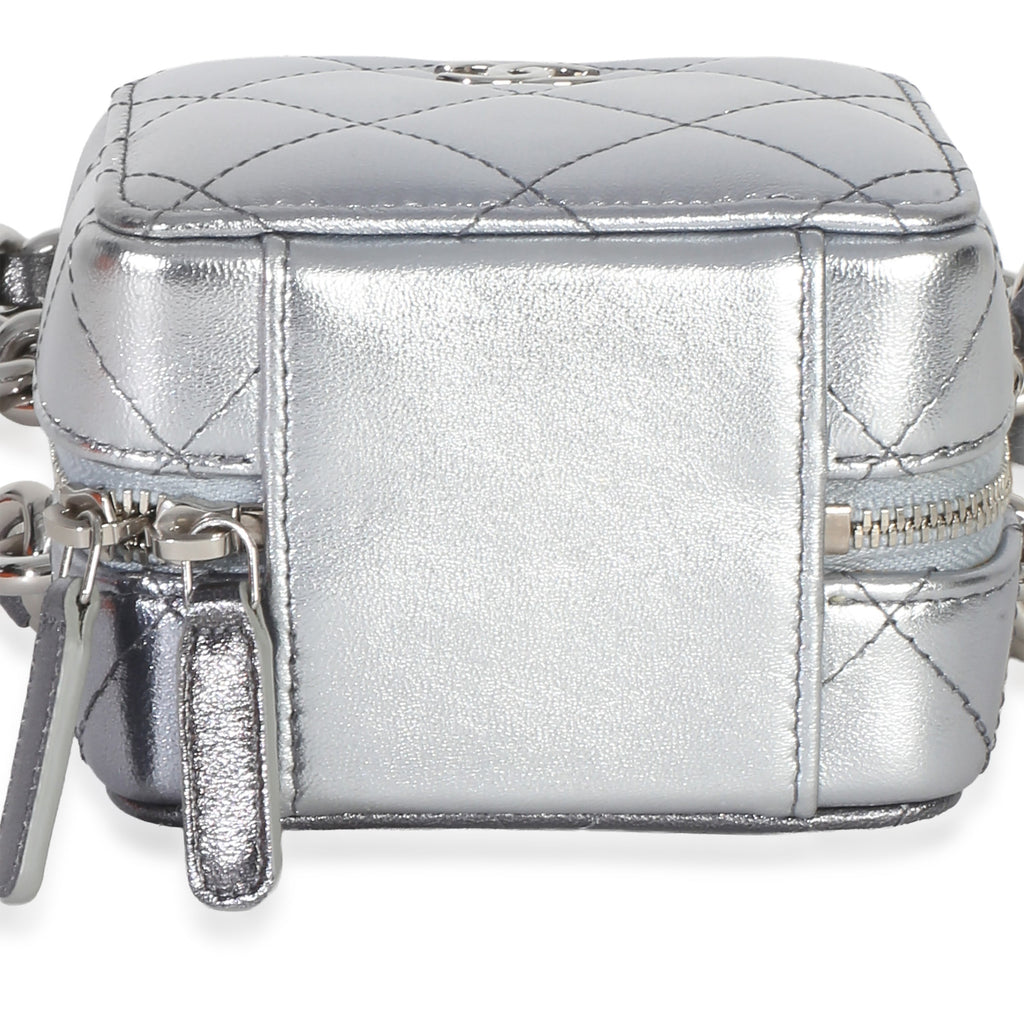 Metallic Quilted Lambskin Coco Punk Clutch With Chain