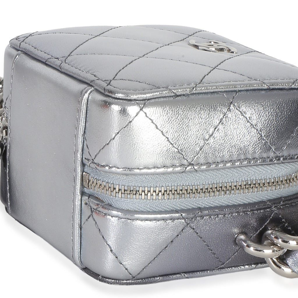 Metallic Quilted Lambskin Coco Punk Clutch With Chain