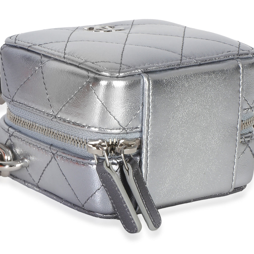 Metallic Quilted Lambskin Coco Punk Clutch With Chain