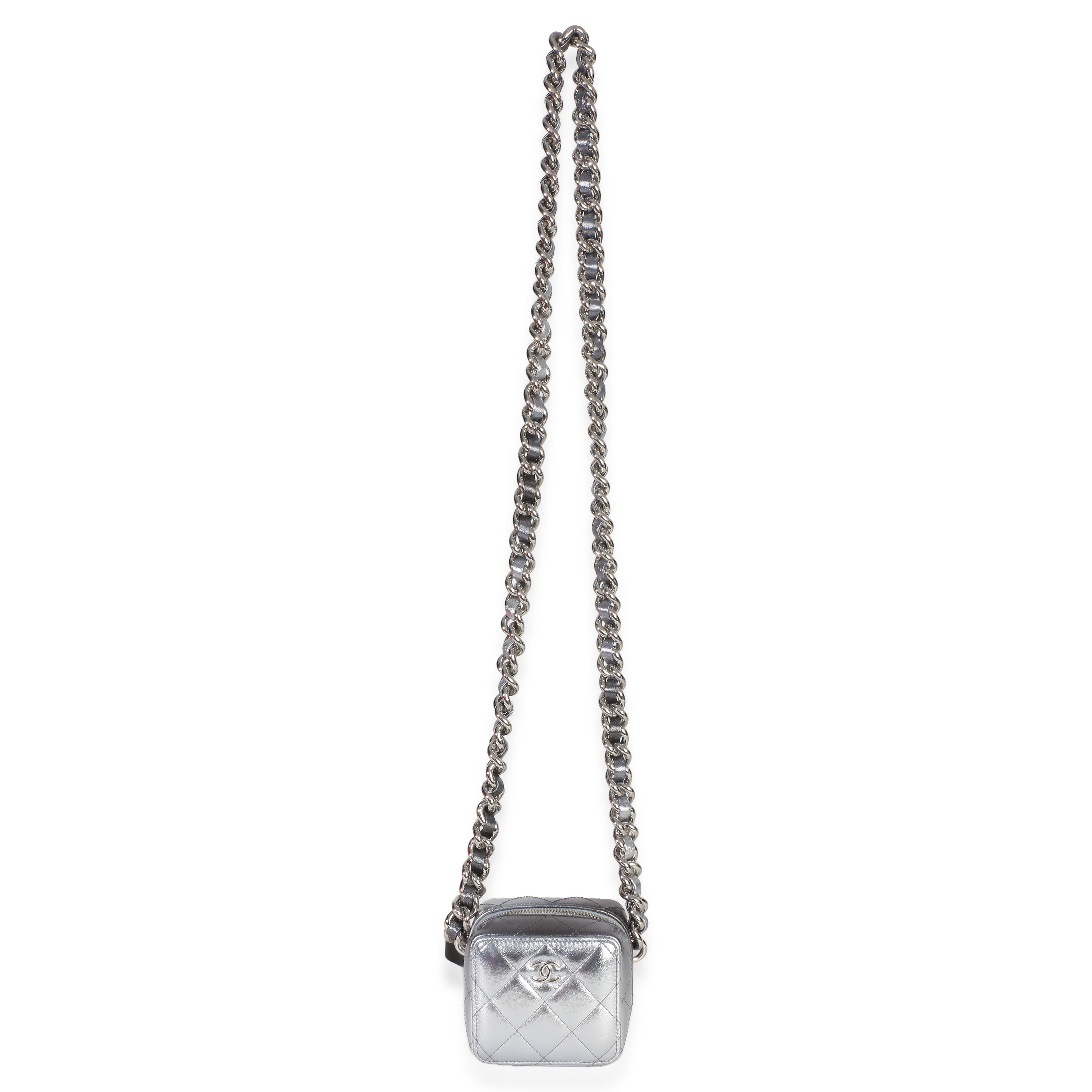 Metallic Quilted Lambskin Coco Punk Clutch With Chain