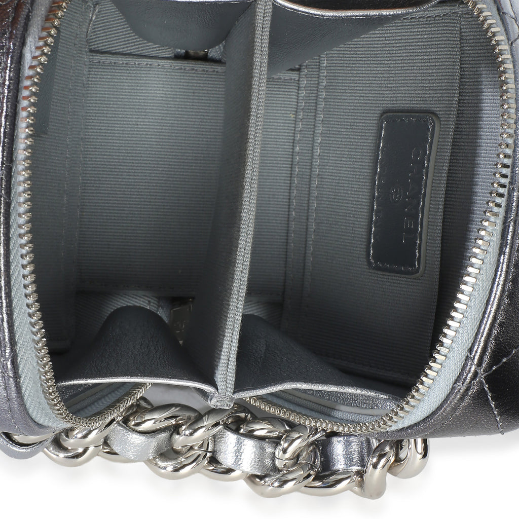 Metallic Quilted Lambskin Coco Punk Clutch With Chain