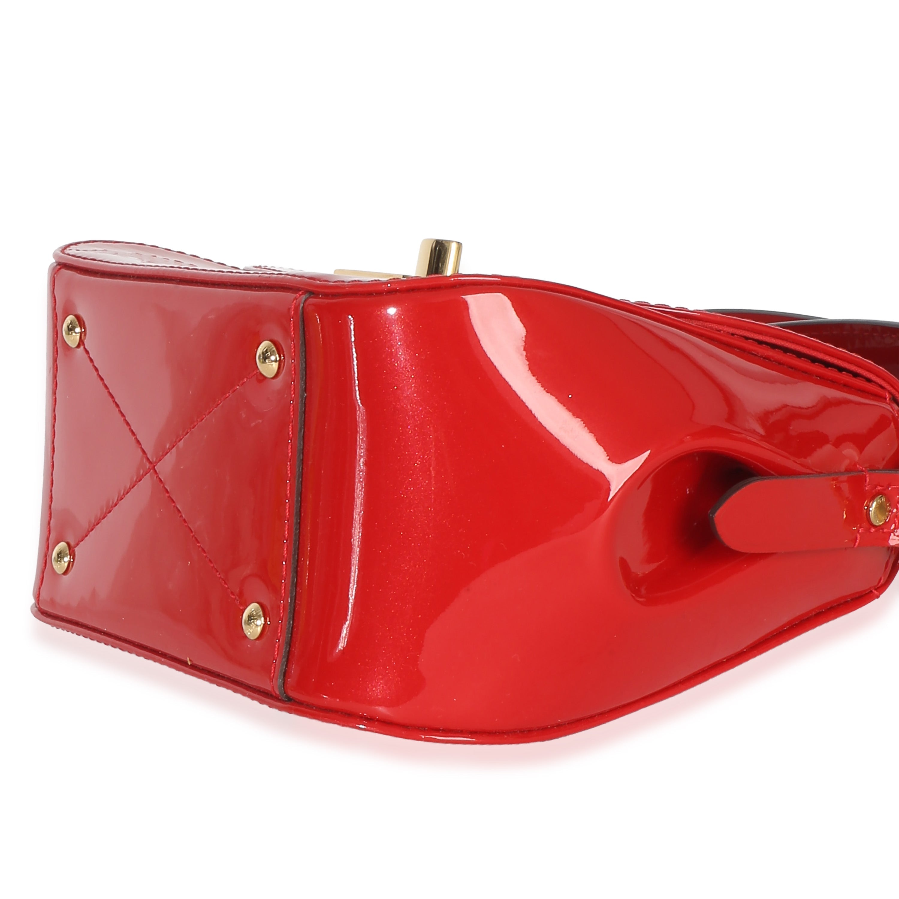 Red Monogram Vernis Pasadena Shoulder Bag