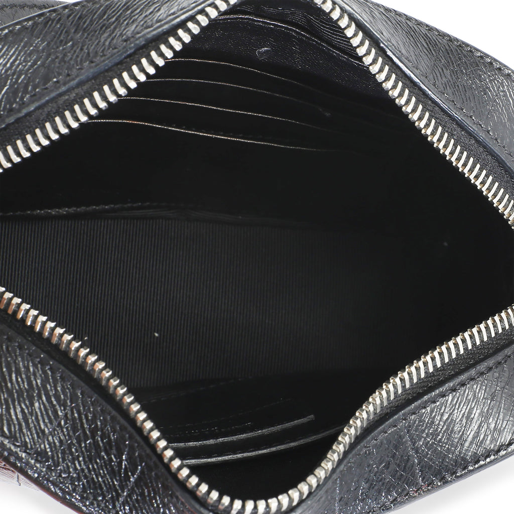 Black Crocodile Embossed Calfskin Mini Camera Bag