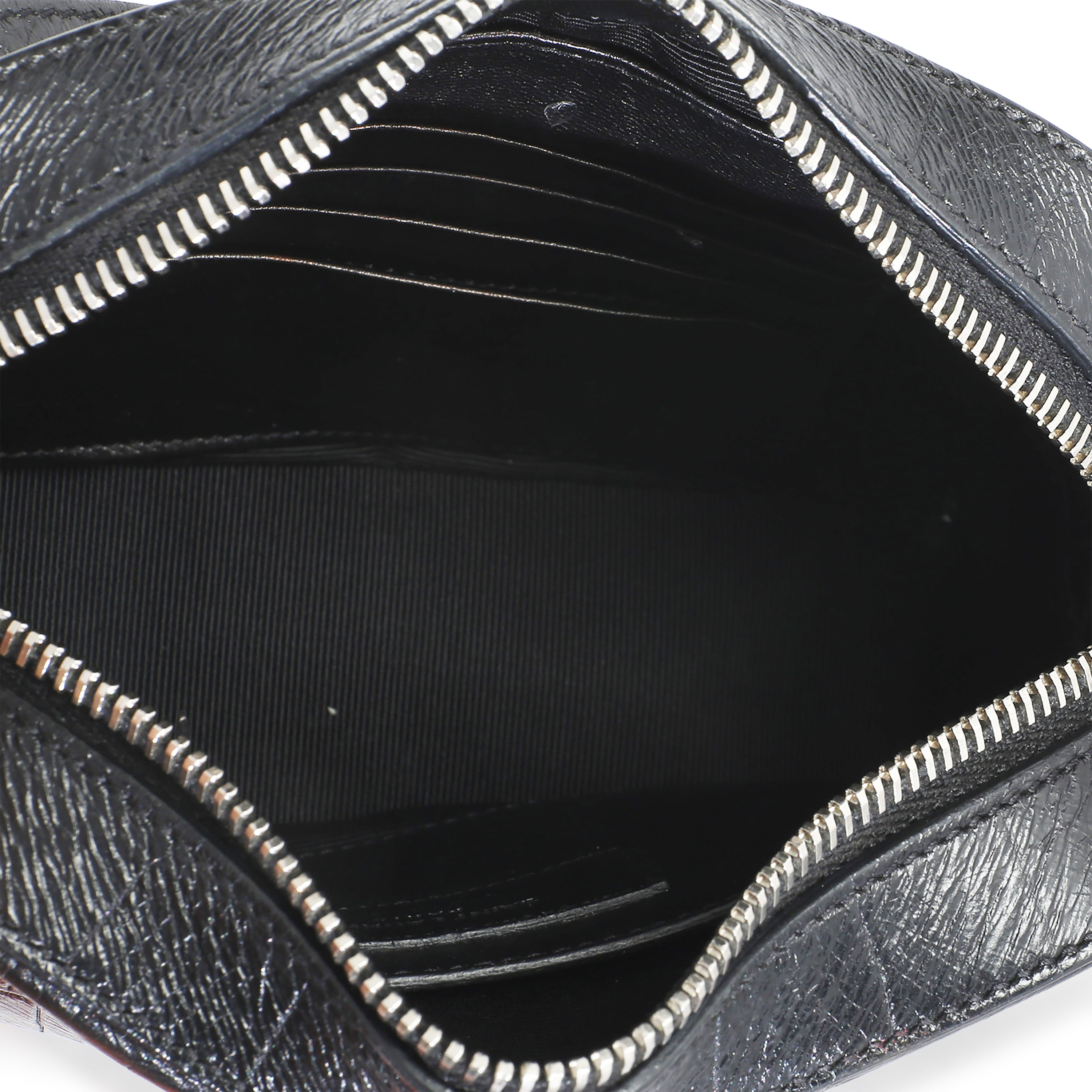 Black Crocodile Embossed Calfskin Mini Camera Bag