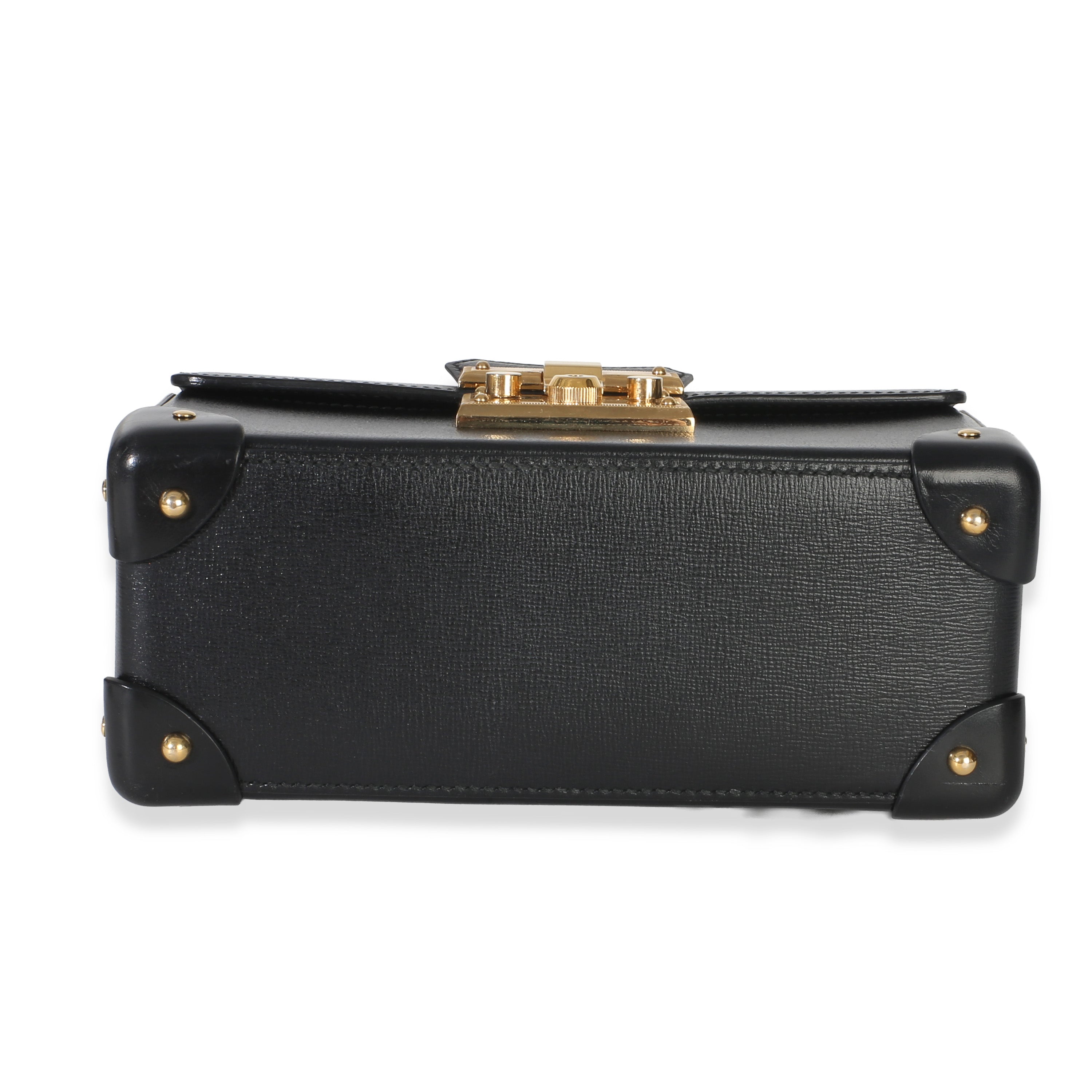 Black Azalea Calfskin Small Padlock Bamboo Shoulder Bag