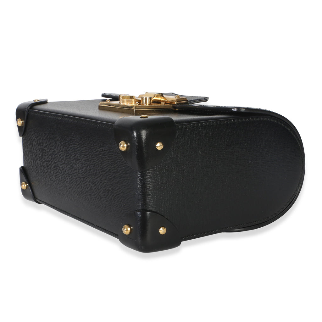 Black Azalea Calfskin Small Padlock Bamboo Shoulder Bag