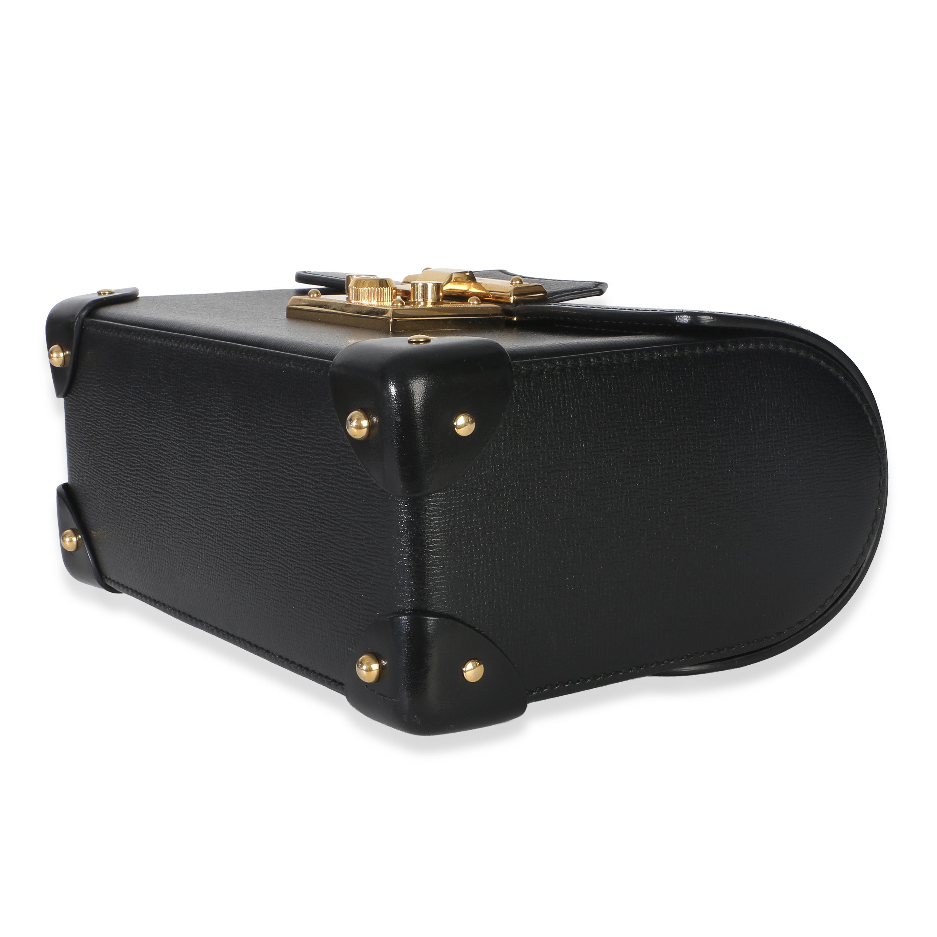 Black Azalea Calfskin Small Padlock Bamboo Shoulder Bag