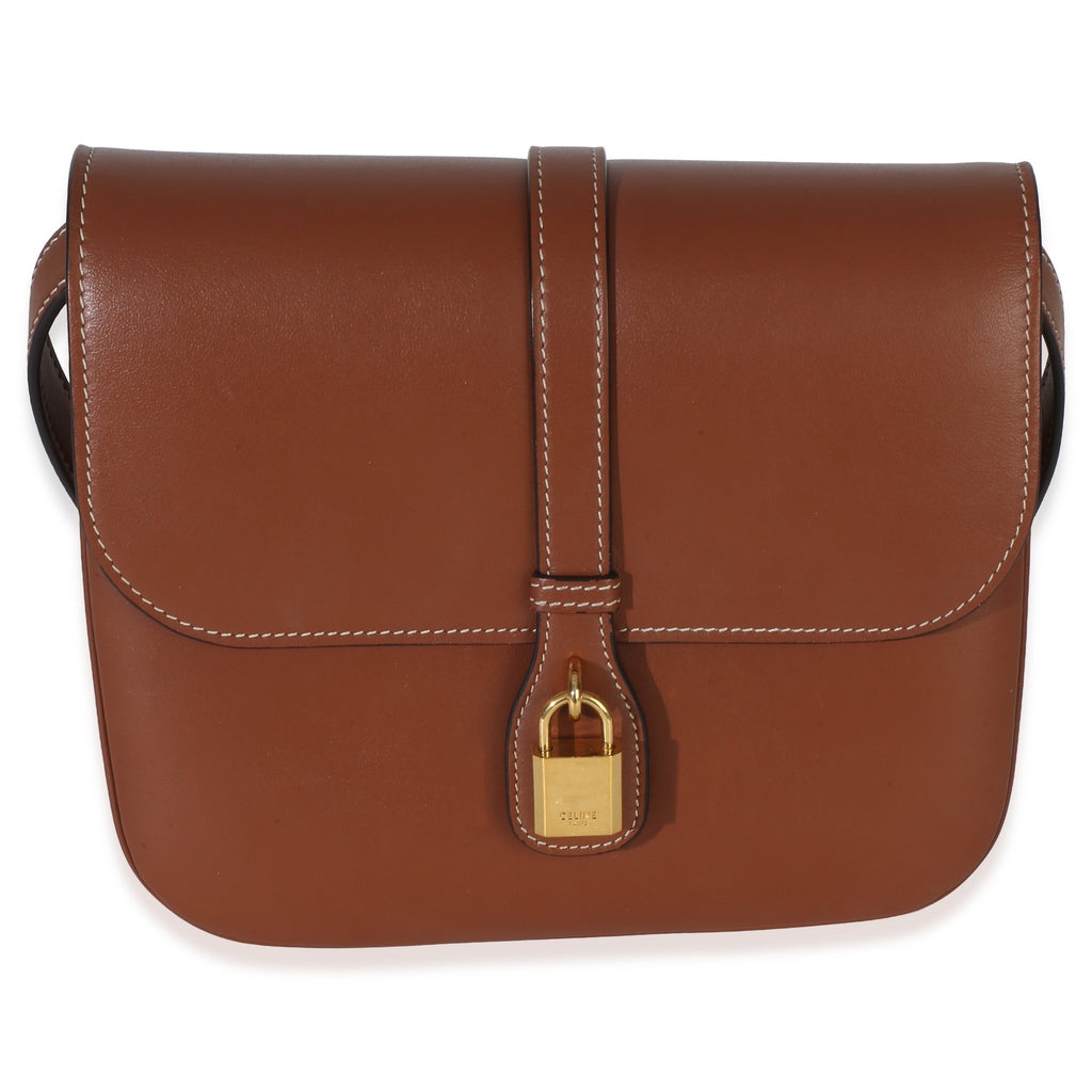 Tan Smooth Calfskin Tabou Medium Flap Bag