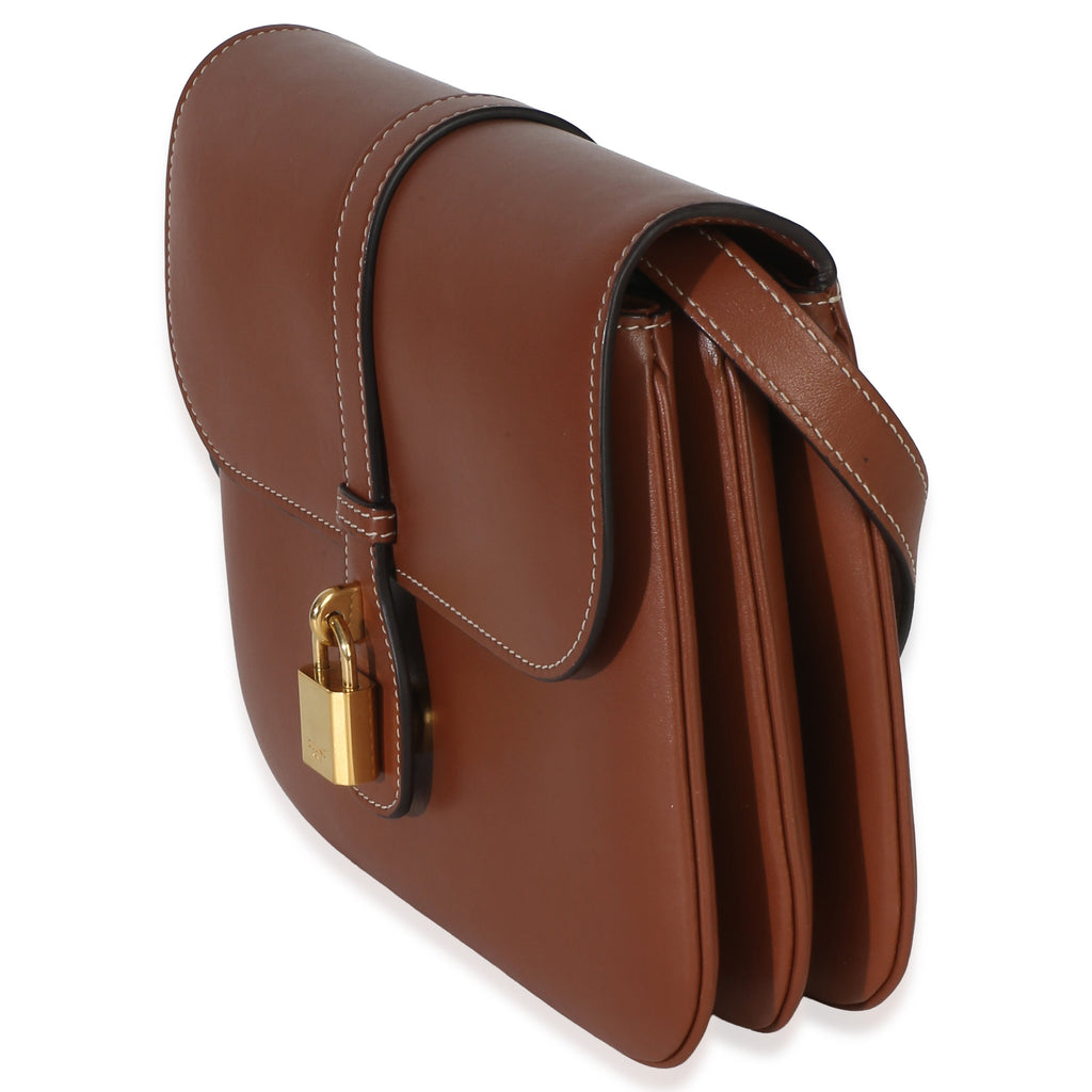Tan Smooth Calfskin Tabou Medium Flap Bag