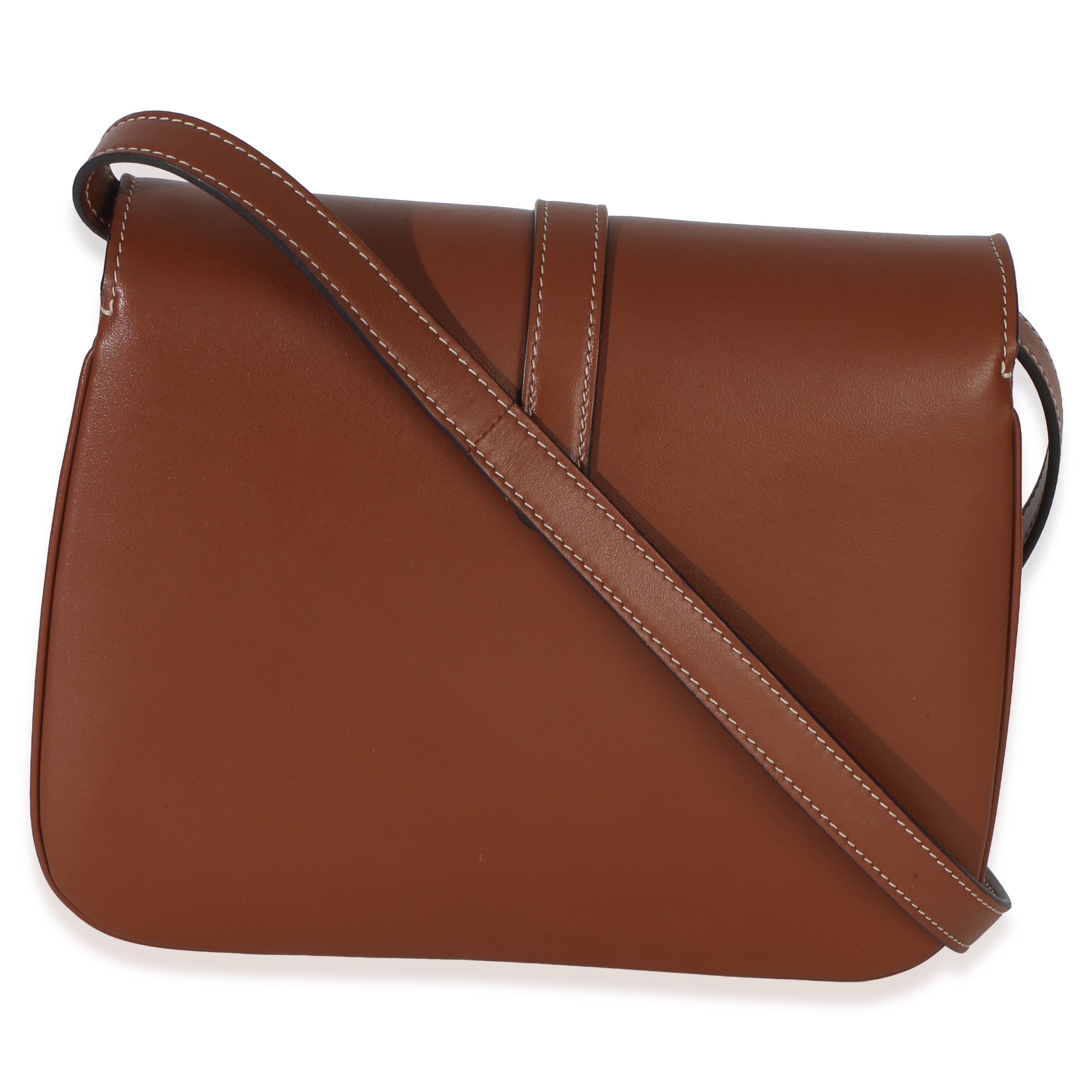 Tan Smooth Calfskin Tabou Medium Flap Bag