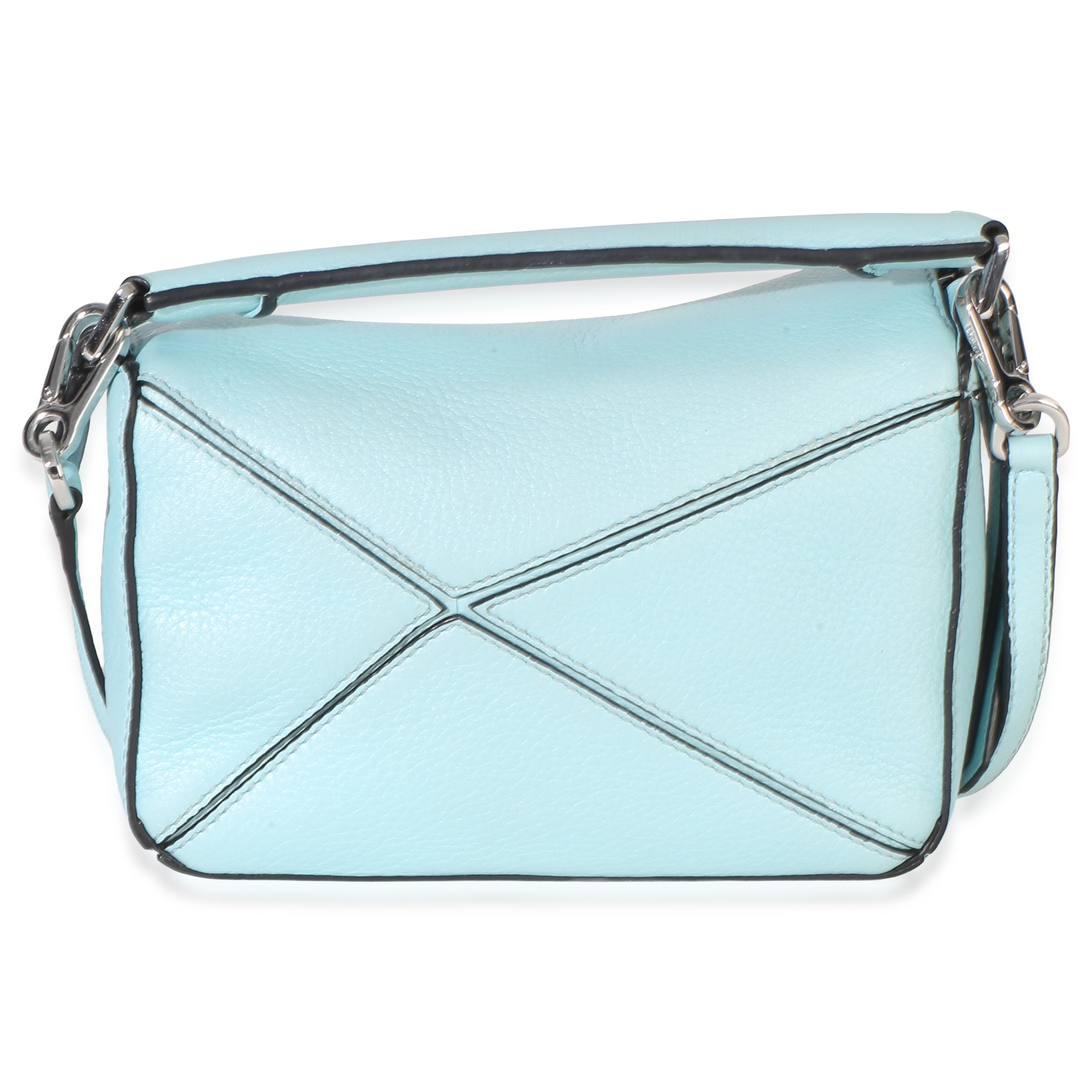 Light Blue Grained Calfskin Mini Puzzle