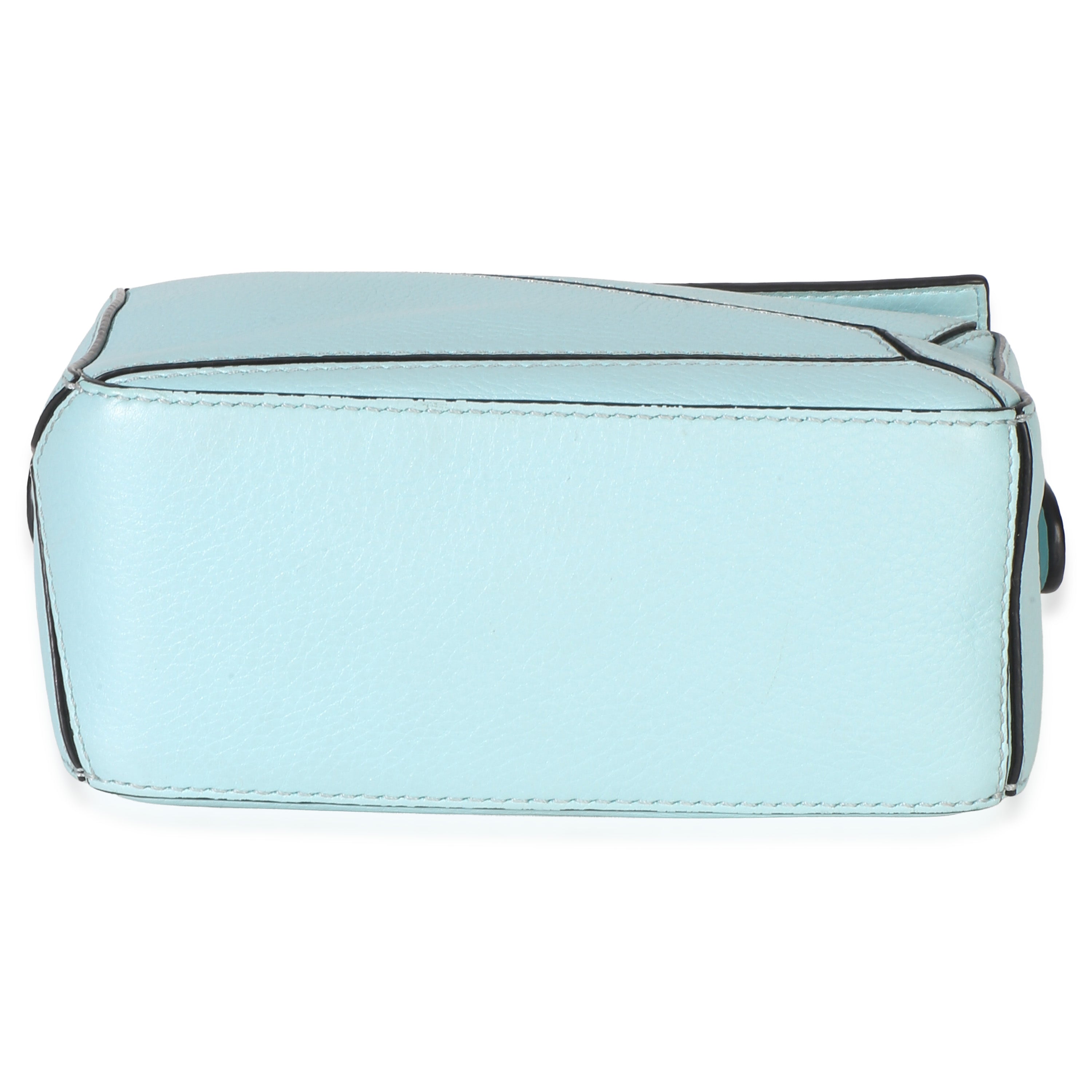Light Blue Grained Calfskin Mini Puzzle