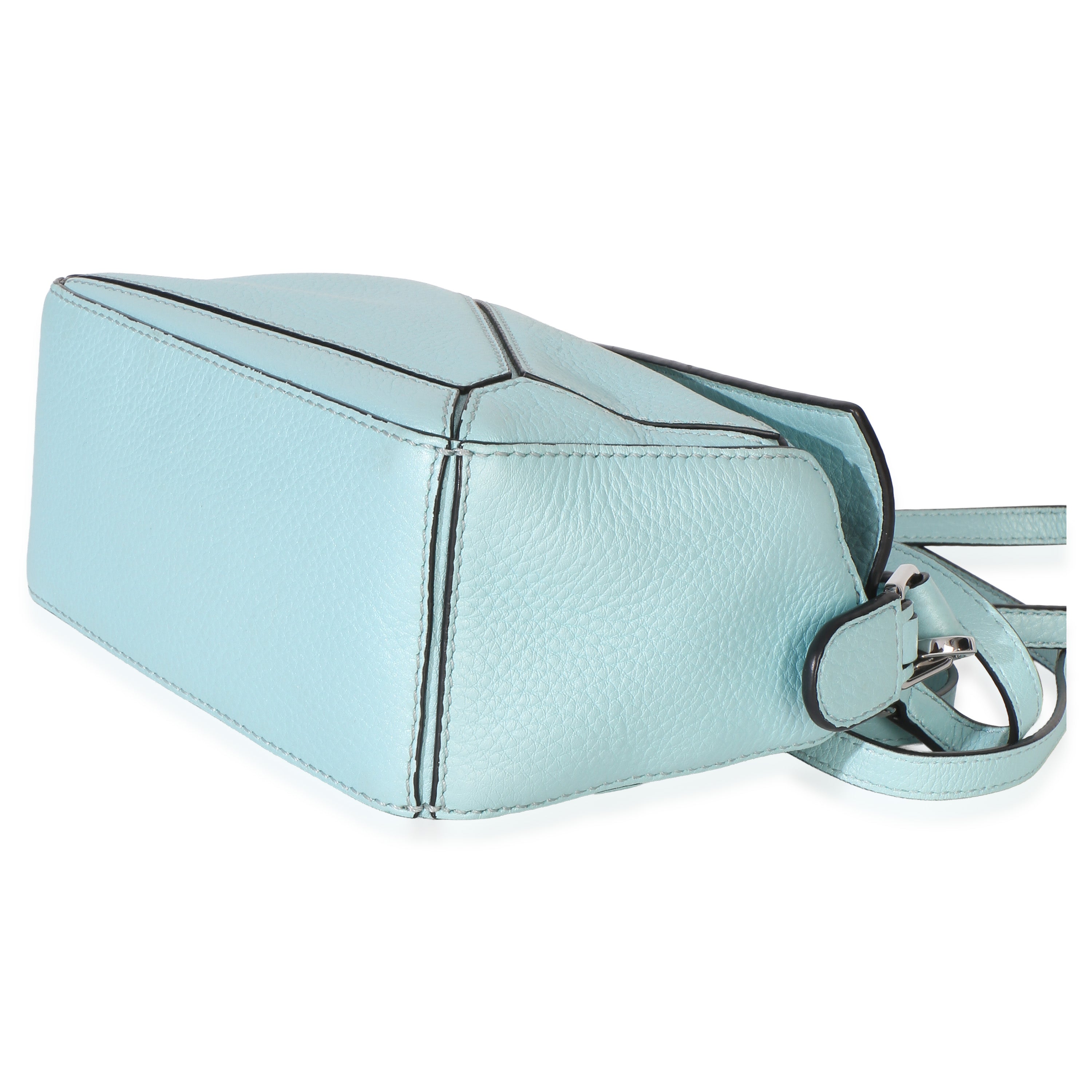 Light Blue Grained Calfskin Mini Puzzle