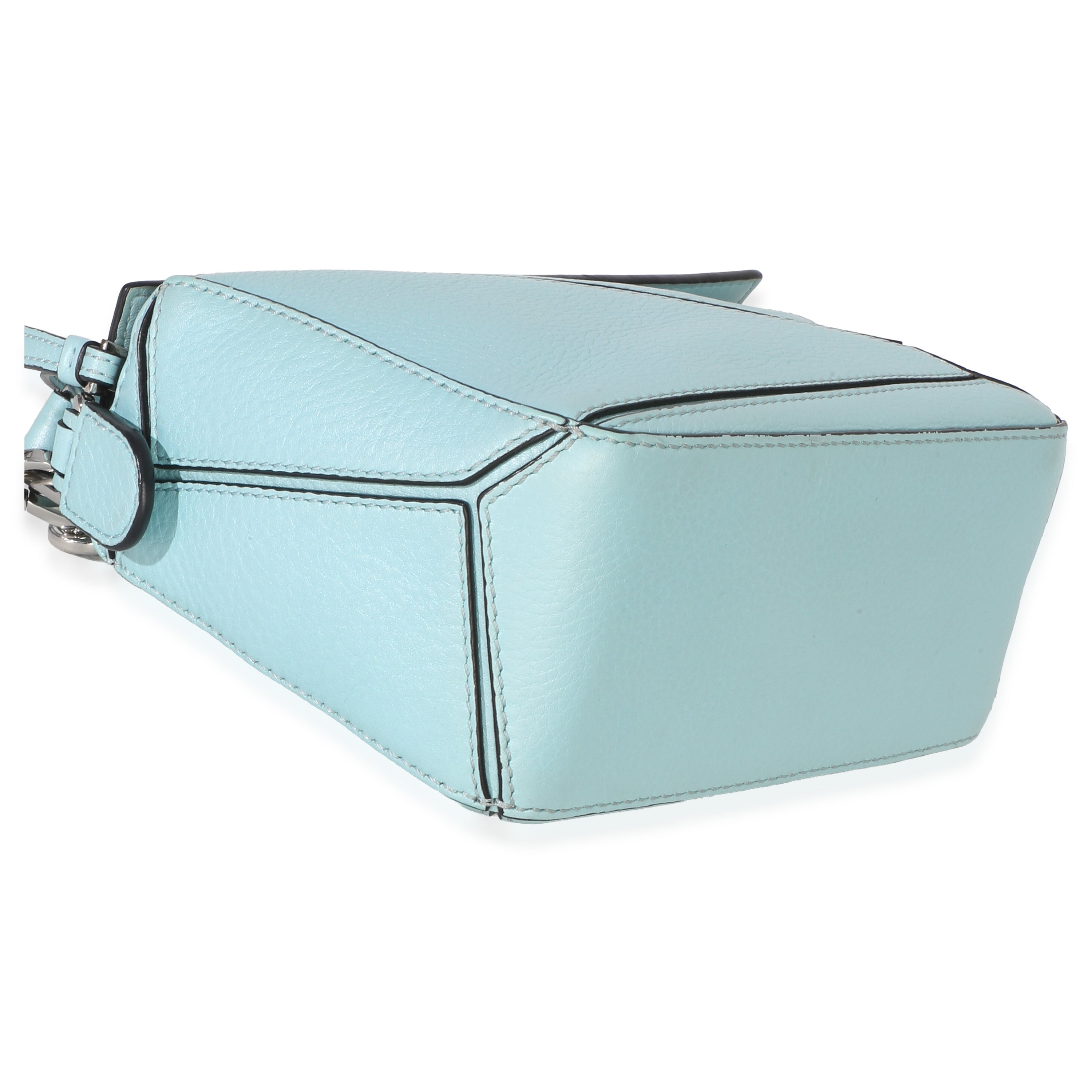 Light Blue Grained Calfskin Mini Puzzle