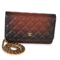 Brown Ombre Quilted Lambskin Classic Wallet On Chain