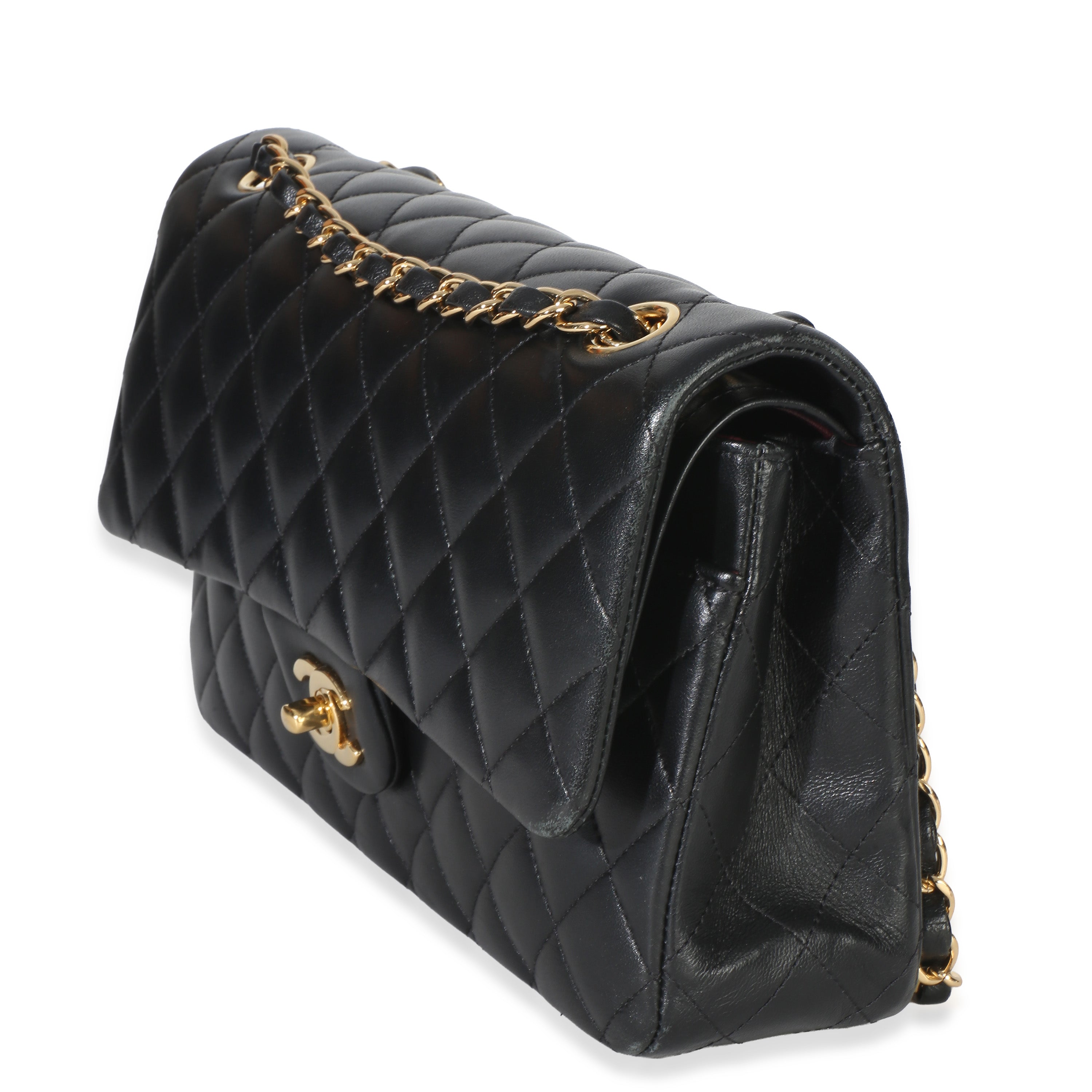 Black Quilted Lambskin Medium Classic Double Flap Bag