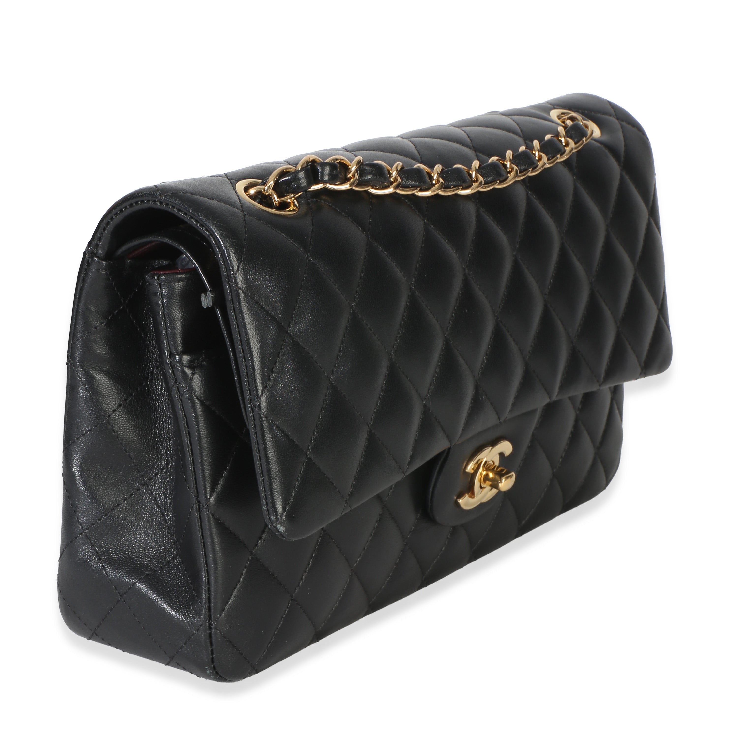 Black Quilted Lambskin Medium Classic Double Flap Bag