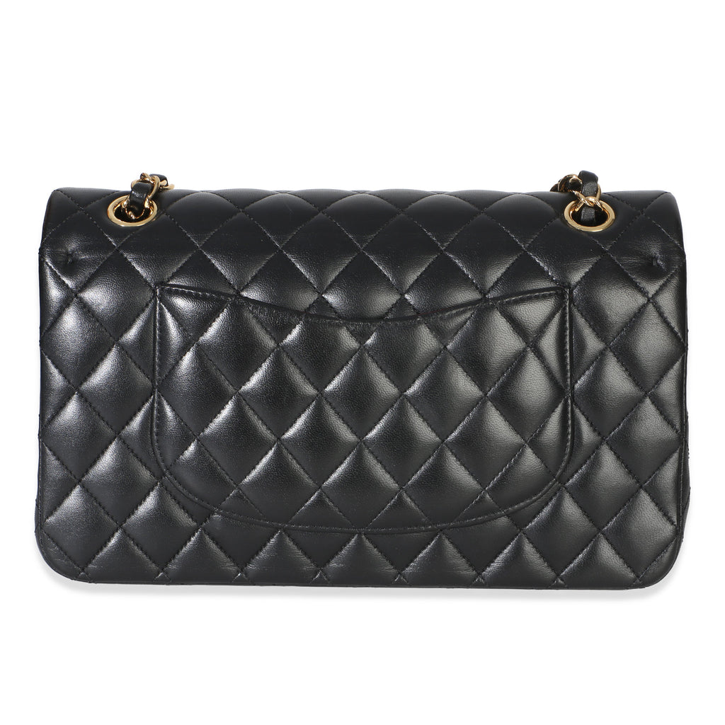 Black Quilted Lambskin Medium Classic Double Flap Bag