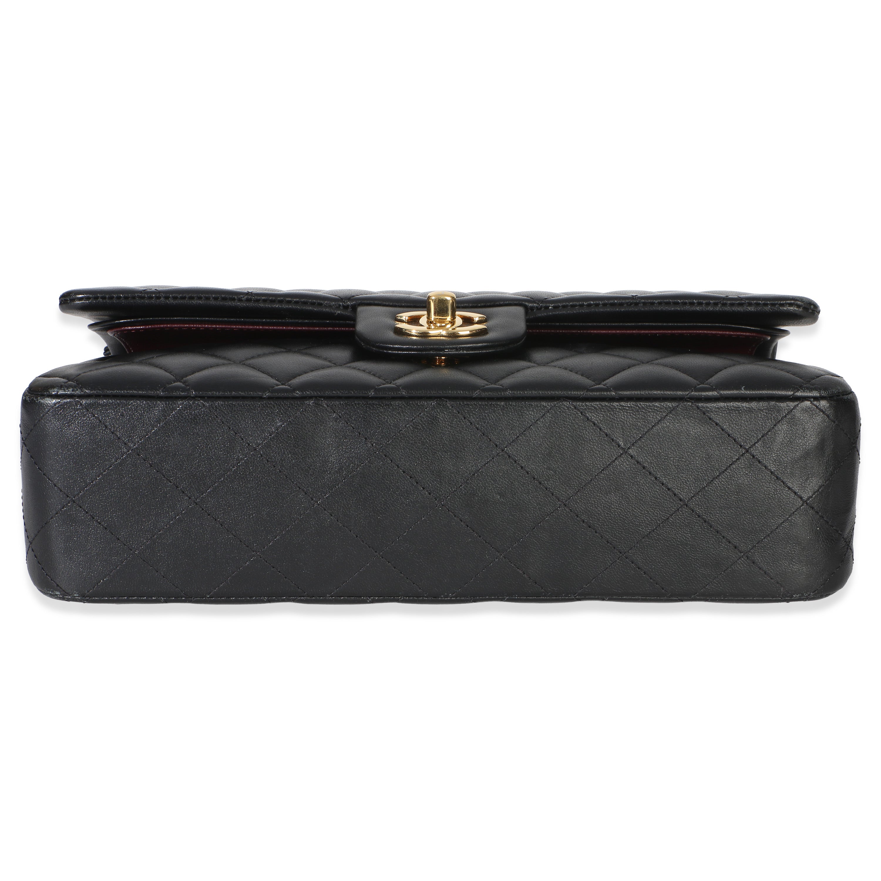 Black Quilted Lambskin Medium Classic Double Flap Bag