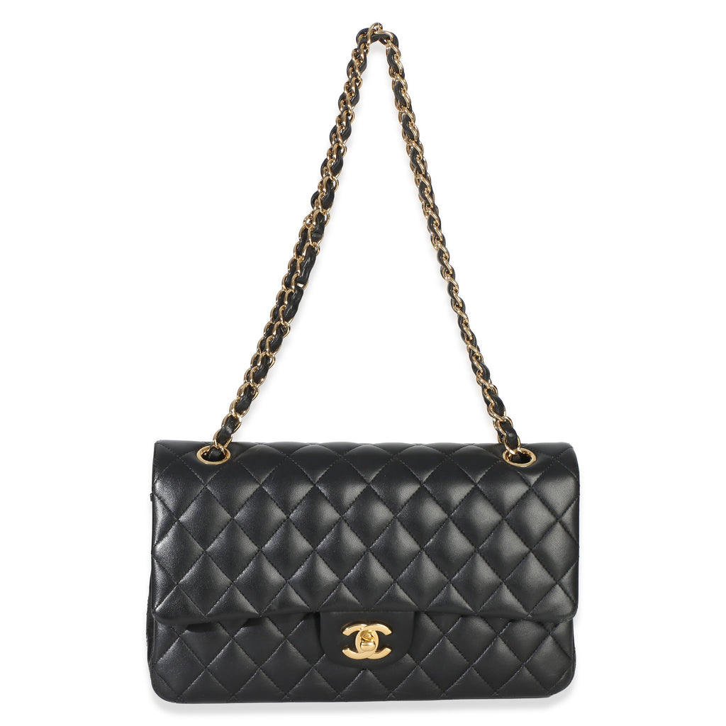 Black Quilted Lambskin Medium Classic Double Flap Bag