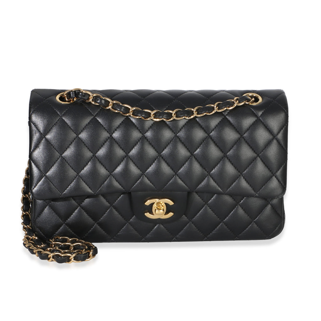 Black Quilted Lambskin Medium Classic Double Flap Bag
