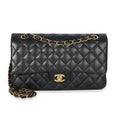 Black Quilted Lambskin Medium Classic Double Flap Bag