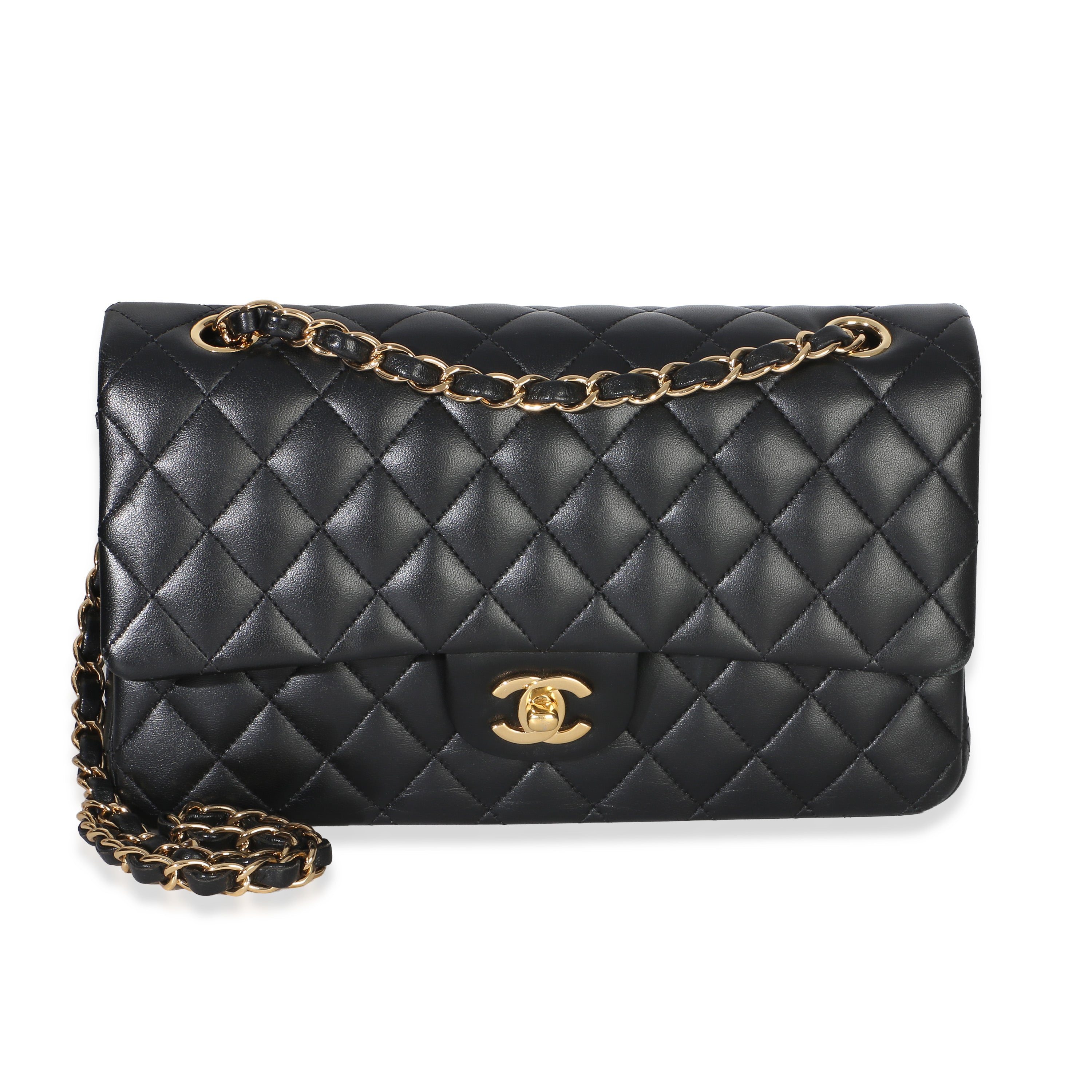 Black Quilted Lambskin Medium Classic Double Flap Bag