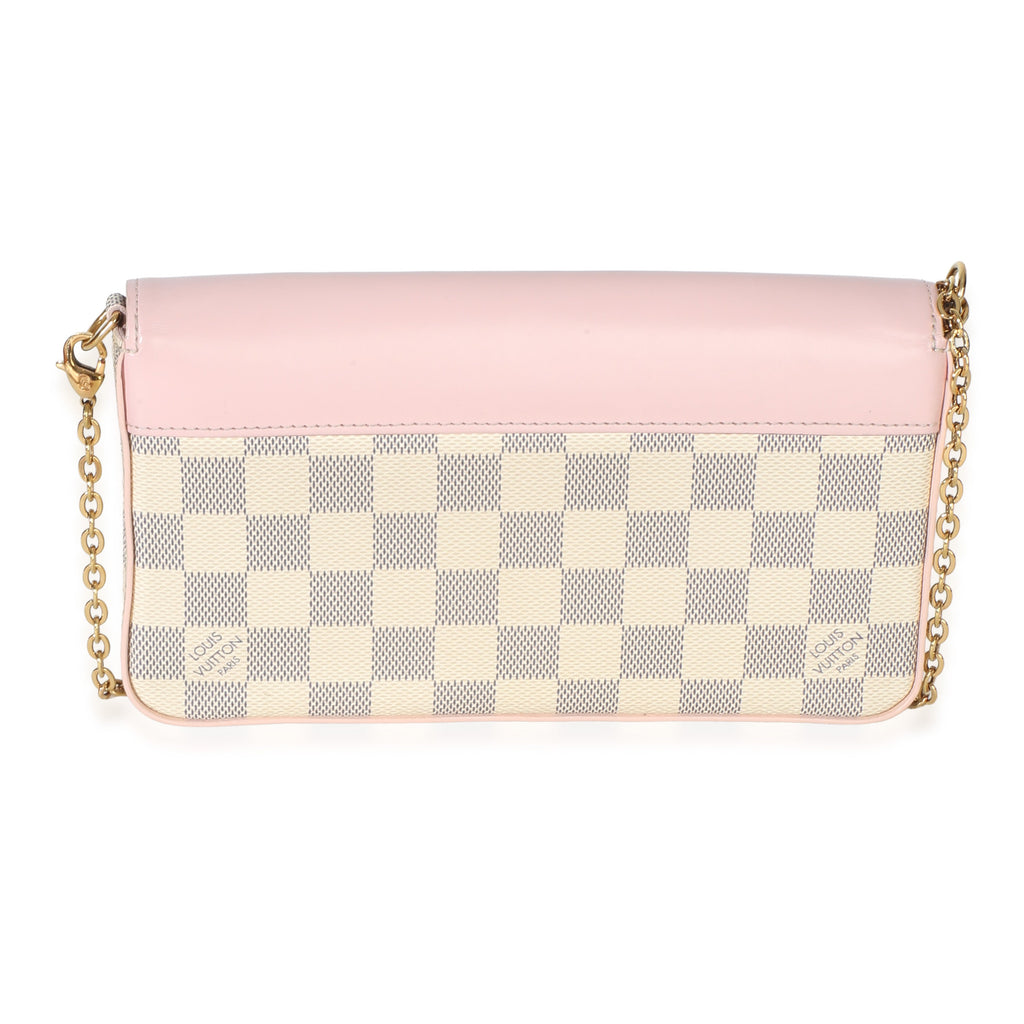 Rose Damier Azur Canvas Calfskin Felicie Pochette