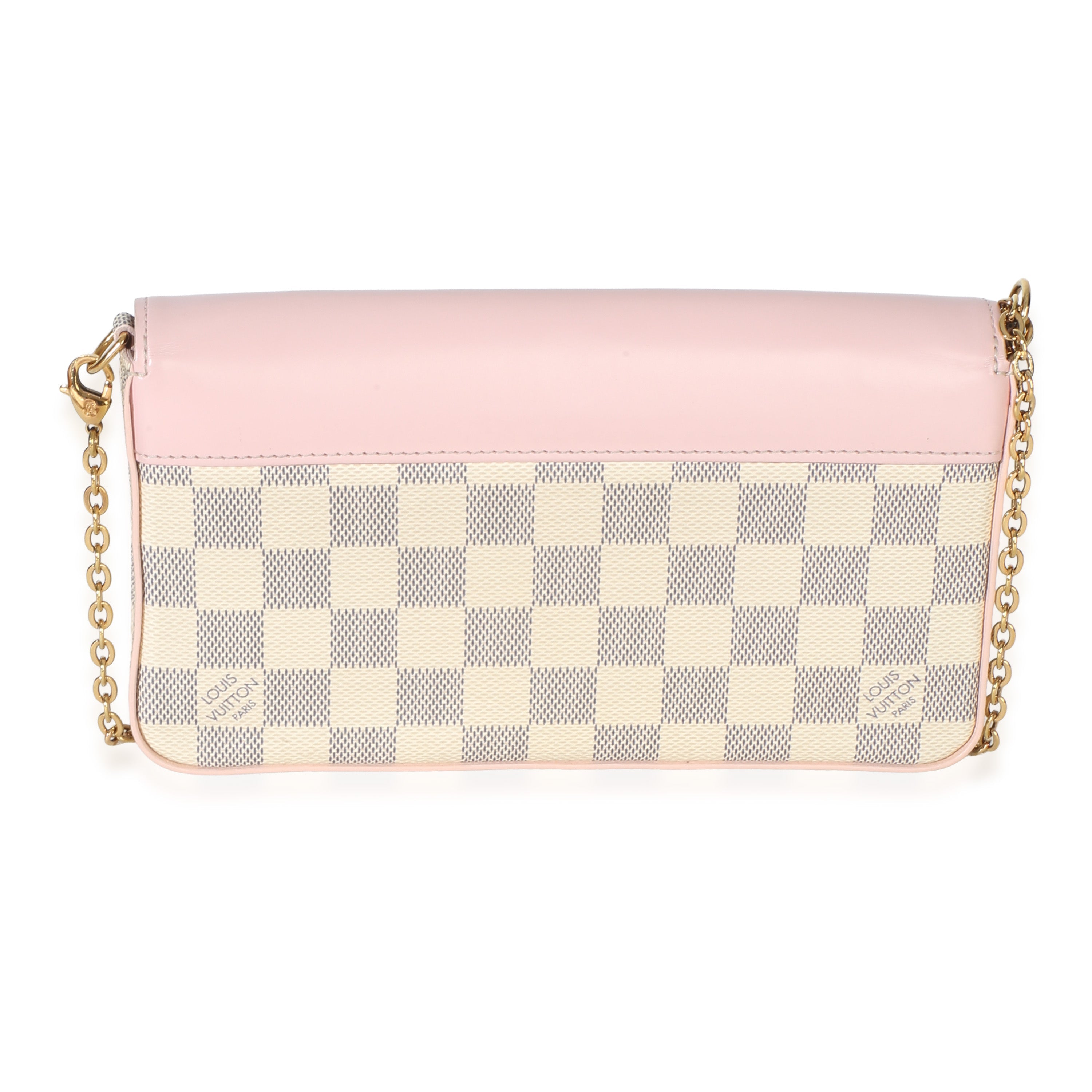 Rose Damier Azur Canvas Calfskin Felicie Pochette
