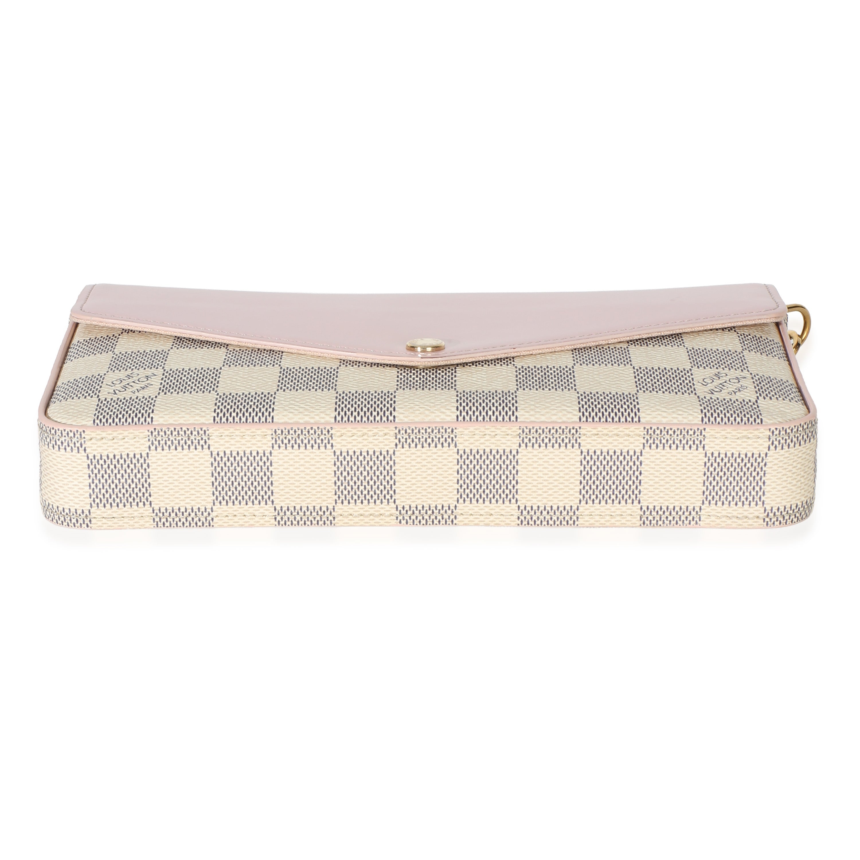 Rose Damier Azur Canvas Calfskin Felicie Pochette