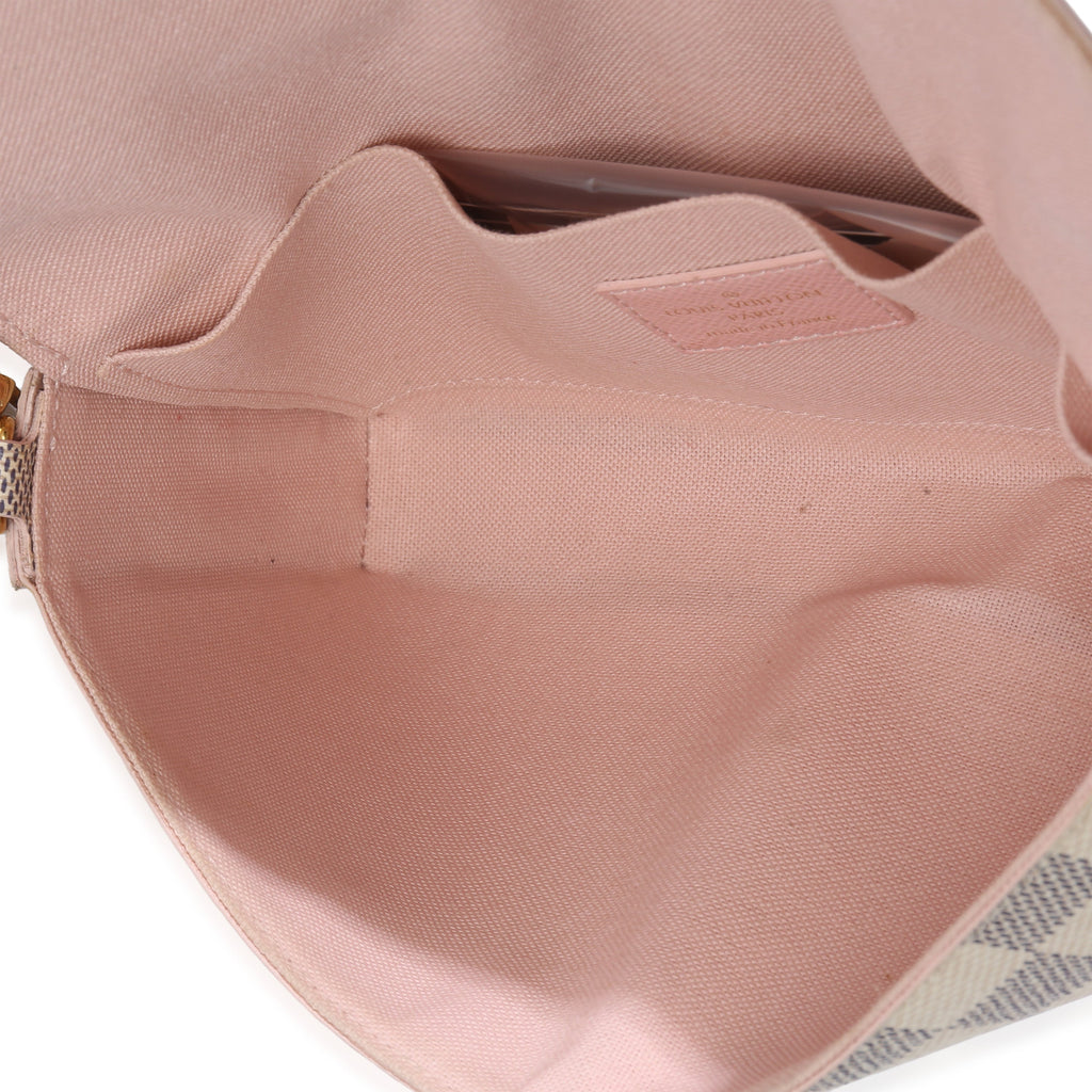 Rose Damier Azur Canvas Calfskin Felicie Pochette