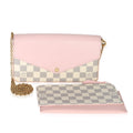 Rose Damier Azur Canvas Calfskin Felicie Pochette